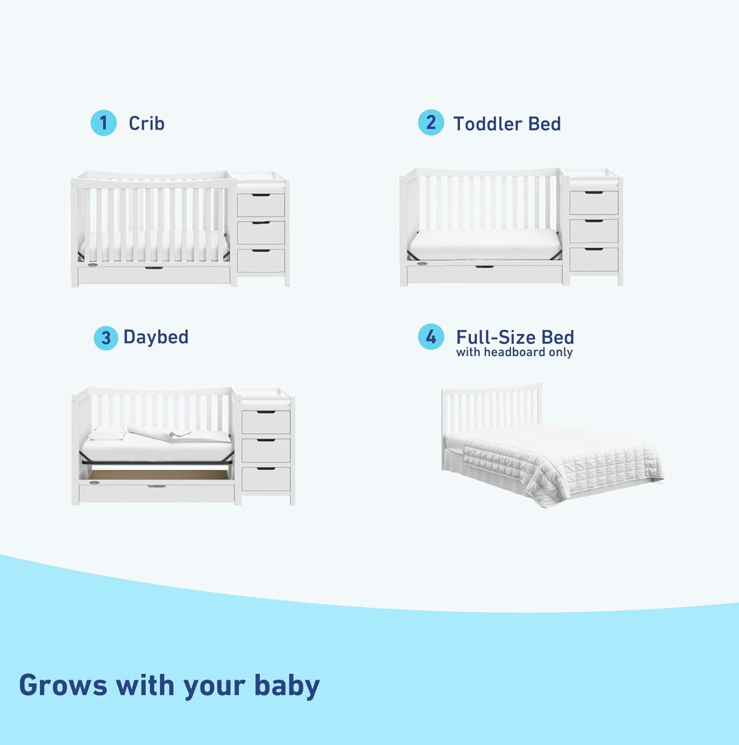 Graco Remi 4-in-1 Convertible Crib and Changer with Storage