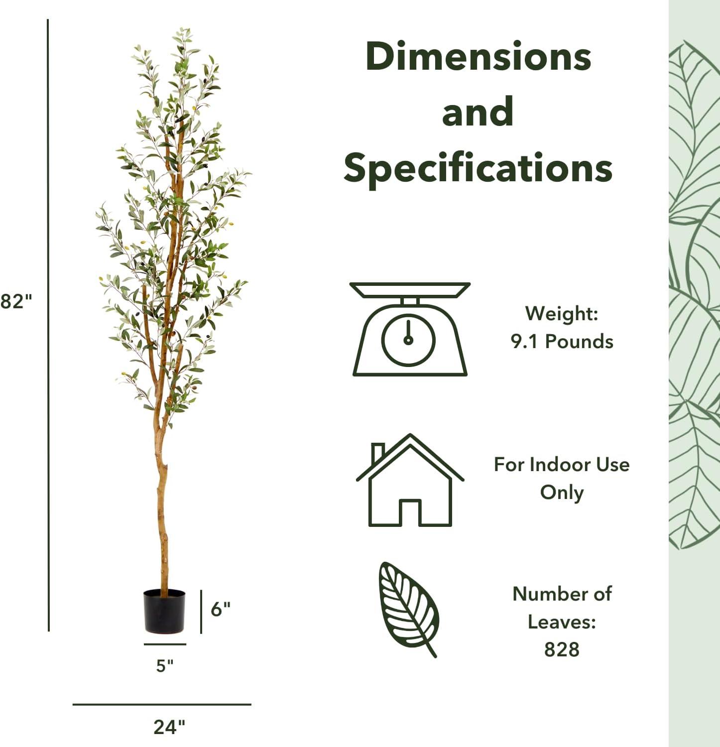 Nearly Natural 82-in Artificial Olive Tree