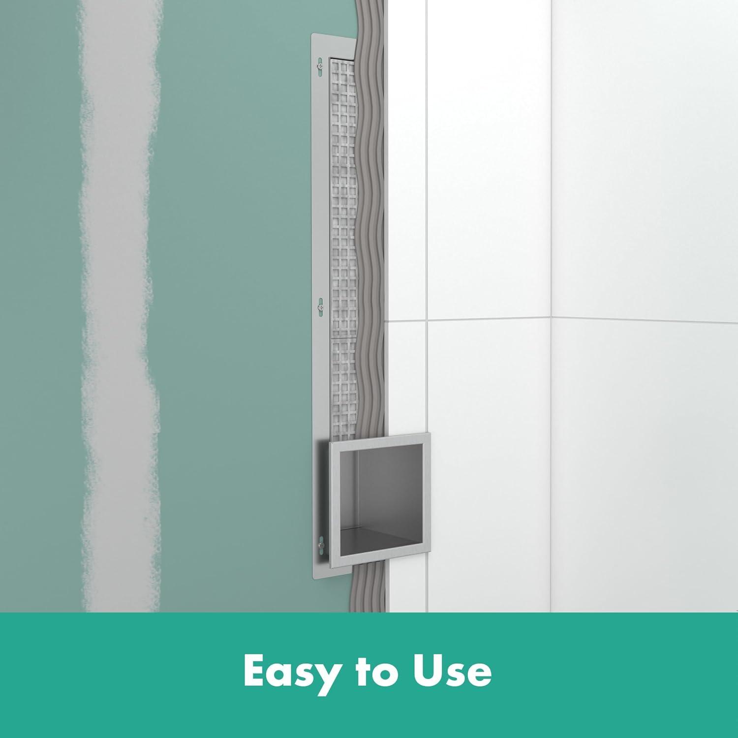 Hansgrohe 56058670 hansgrohe XtraStoris Original Recessed Toilet Paper Holder with Storage & Tileable Door