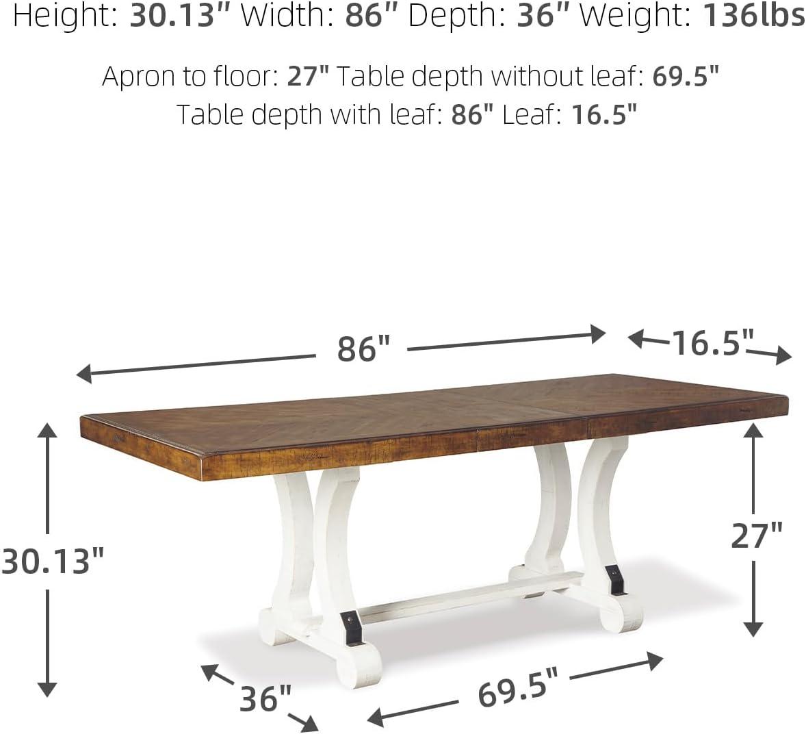 Signature Design By Ashley Casual Valebeck Counter Height Dining Table White/Brown
