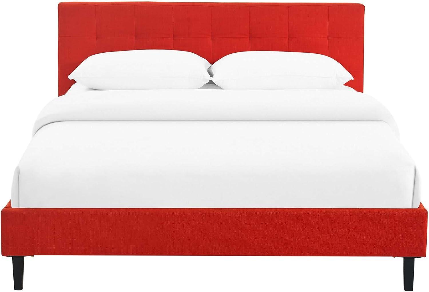 Modway Linnea Full Modern Polyester Fabric and Wood Bed in Atomic Red