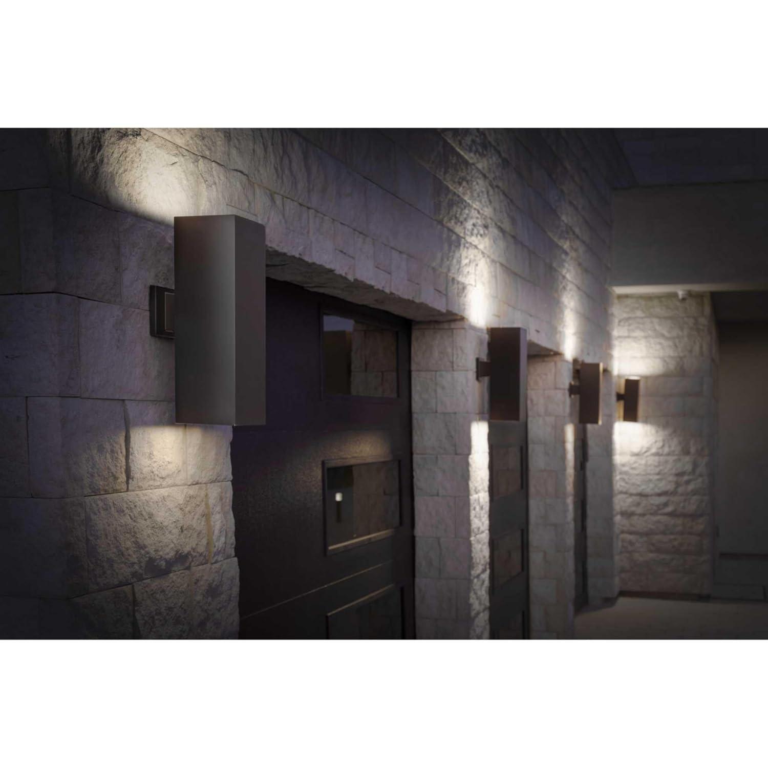 Progress Lighting, Outdoor Square, 2-Light Wall Light, Antique Bronze, Aluminum, Halogen, Damp Rated