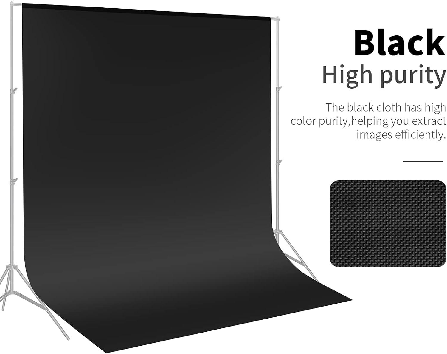 Black Polyester 6x9 Feet Collapsible Photography Backdrop