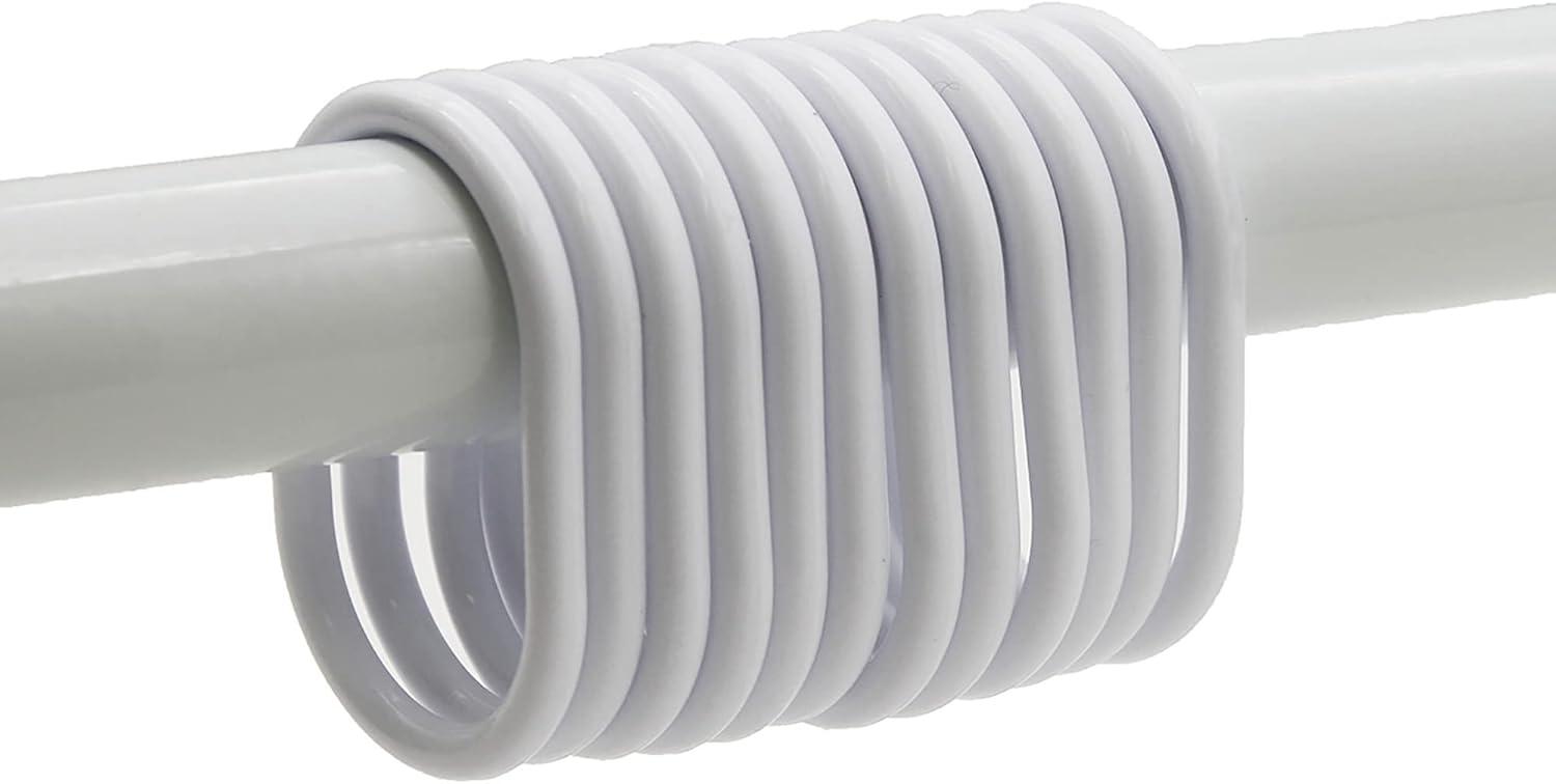 Evideco Solid Plastic Shower Curtain Hooks Rings (Set of 12)