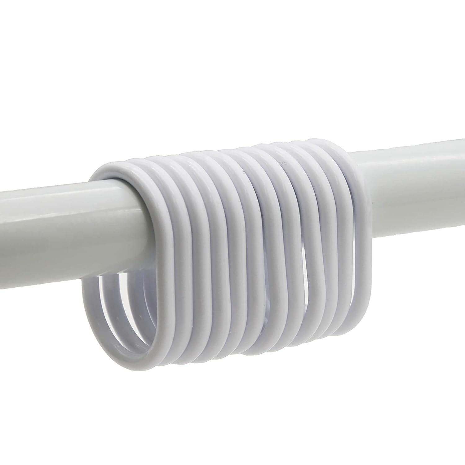 Evideco Solid Plastic Shower Curtain Hooks Rings (Set of 12)