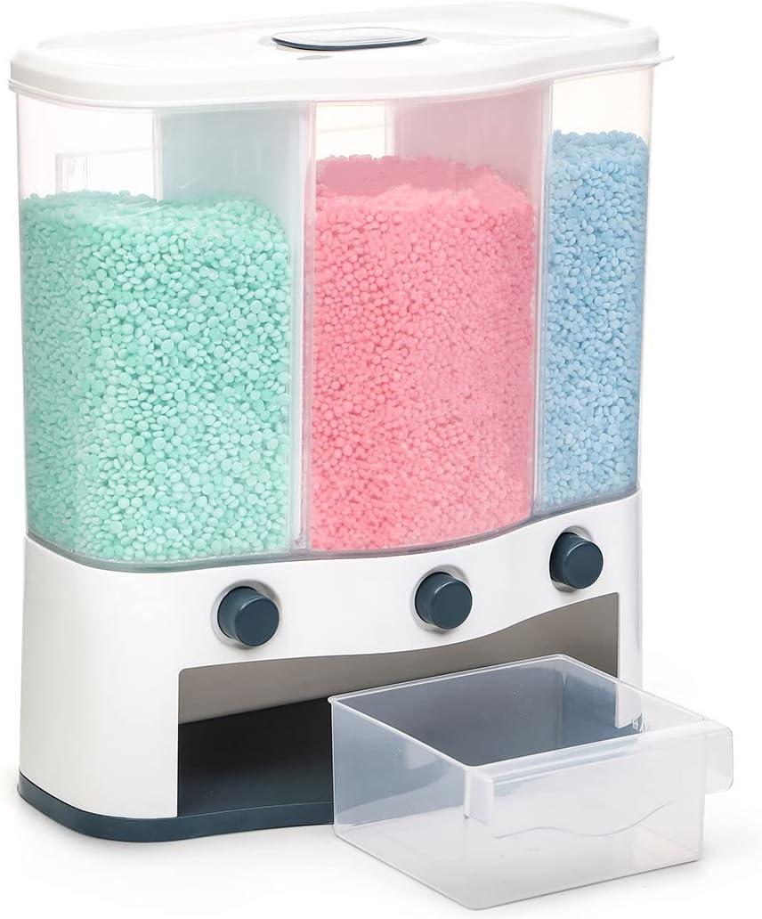 Conworld 3 Grid Wall-Mounted Dry Food Storage Container with Measuring Cups