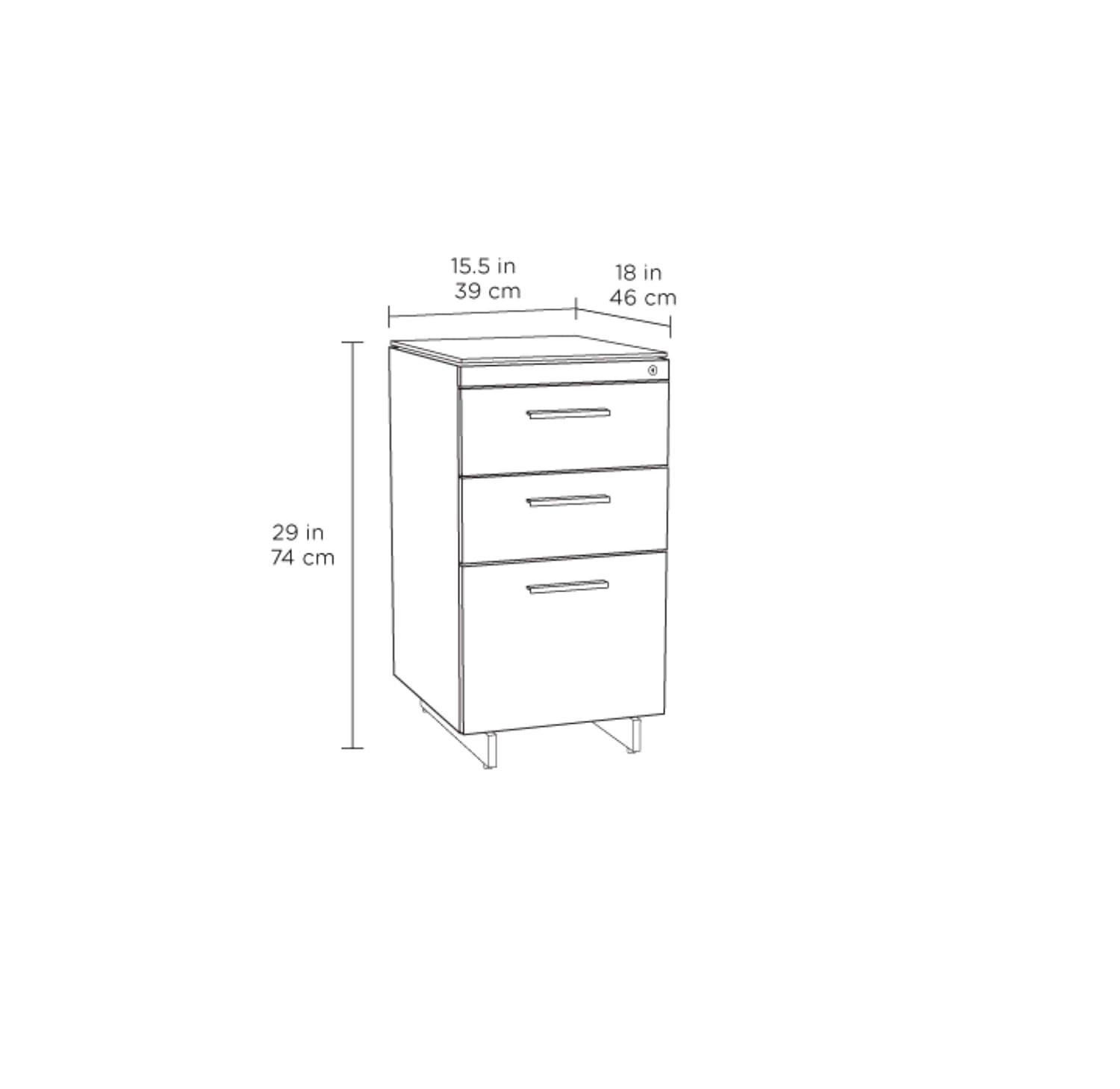 BDI Centro 15.5'' Wide 3 -Drawer File Cabinet