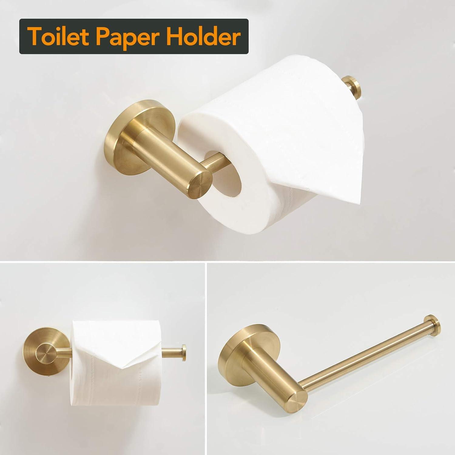 Brushed Gold Stainless Steel 4-Piece Bathroom Accessories Set