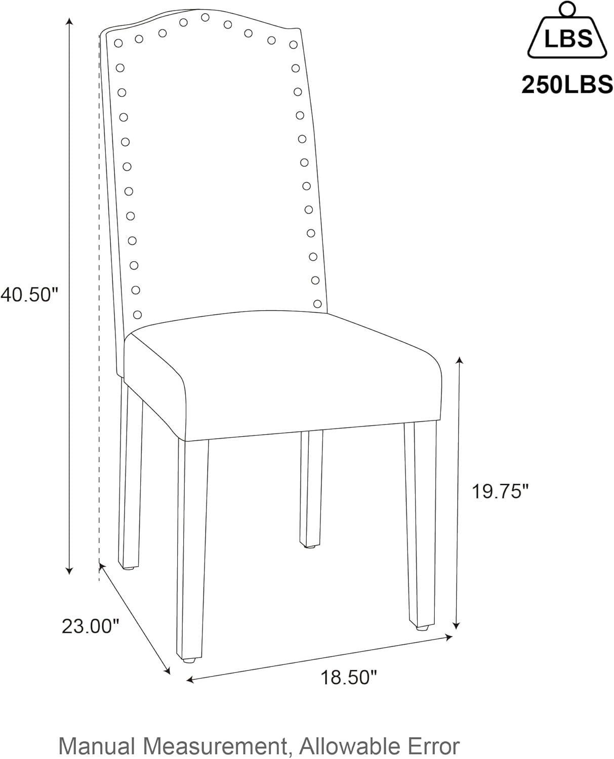 Tan Linen Upholstered Parsons Dining Chairs with Wood Legs, Set of 2