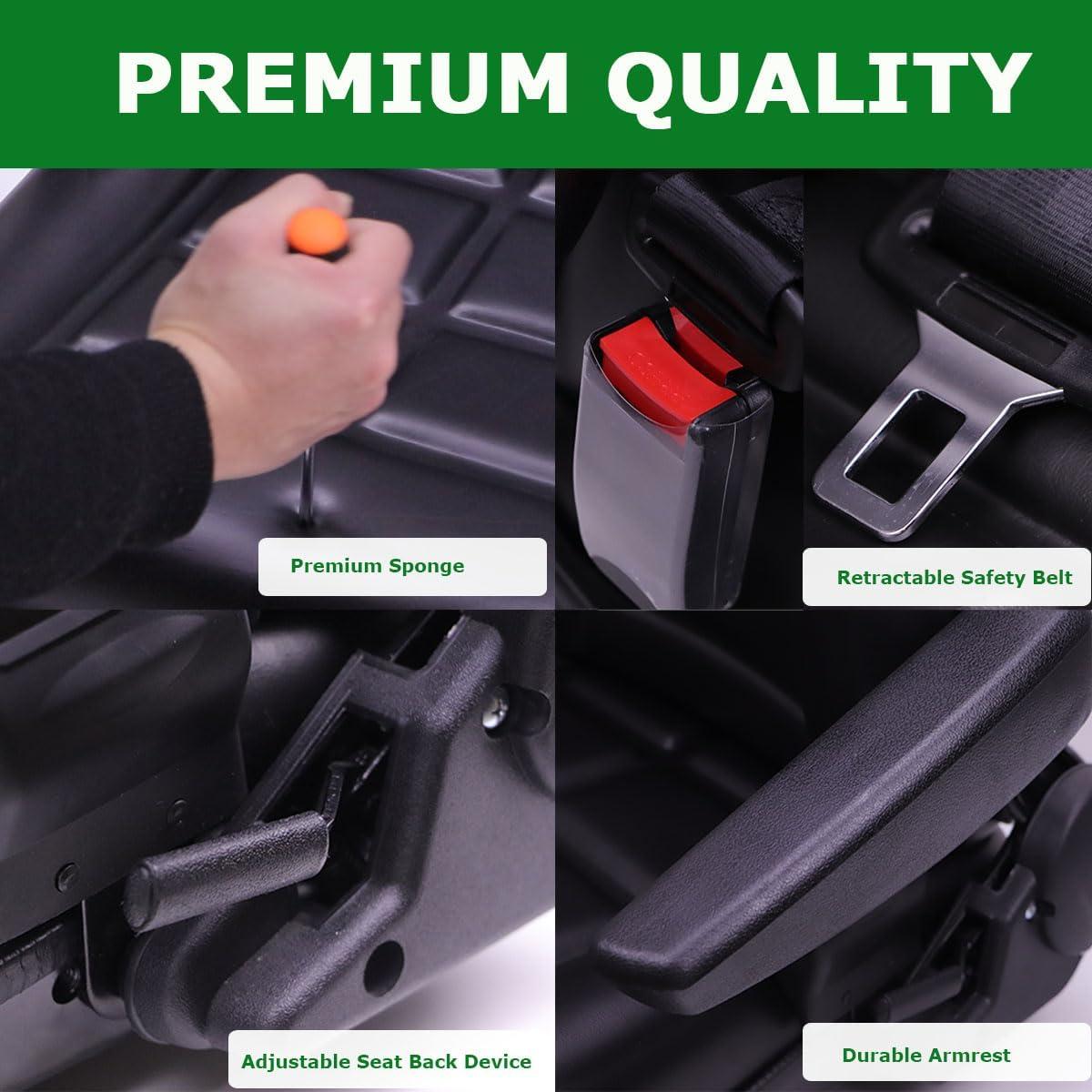 Black Adjustable PVC Forklift and Tractor Seat with Armrests