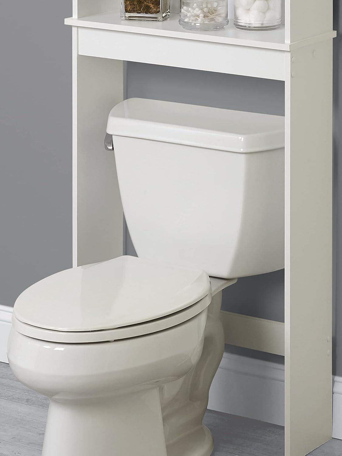 Zenna Home 67.25" H Over-the-Toilet Spacesaver, Bath Storage Shelves with Glass Doors, White