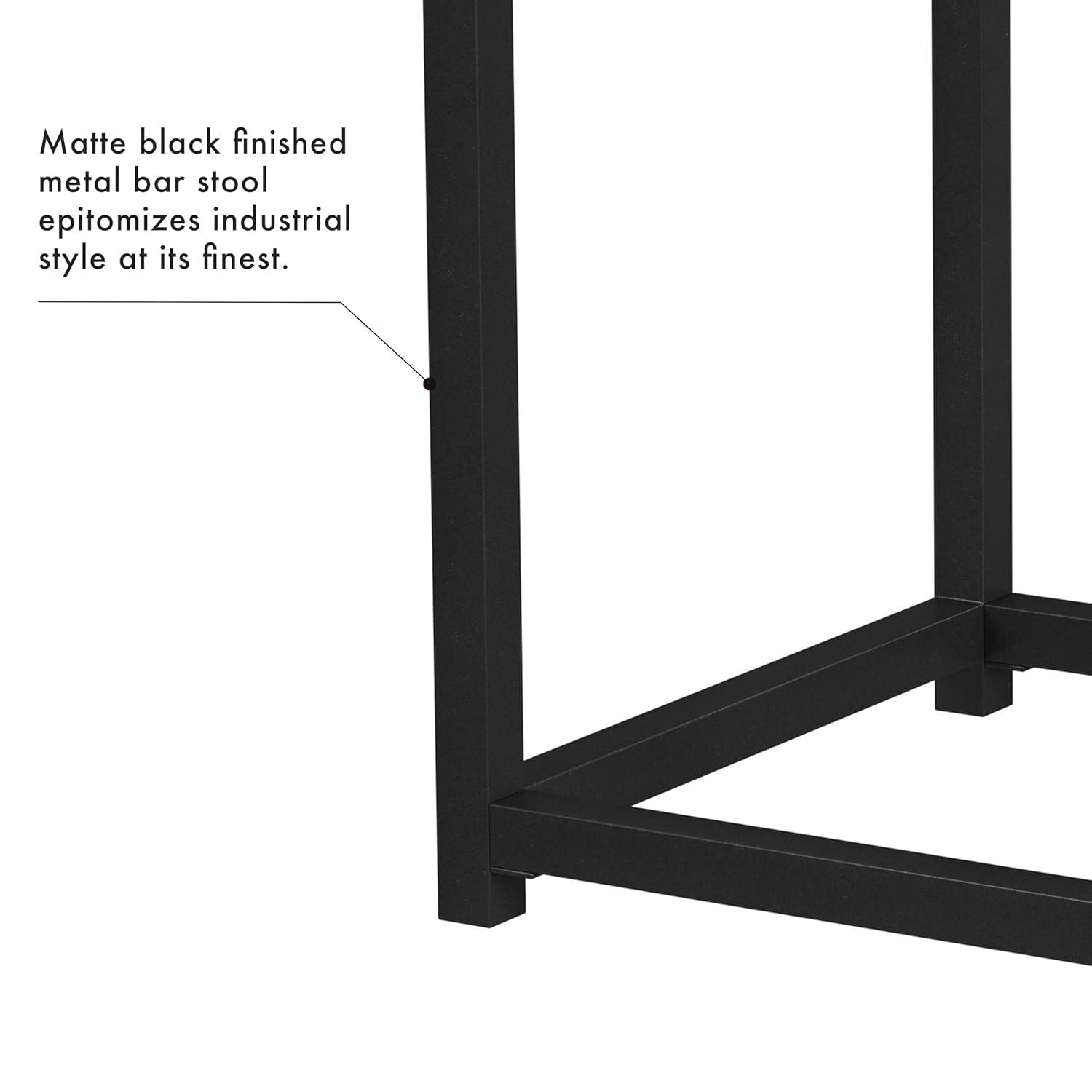 24" Open Back Metal Counter Height Barstool Gray - HomePop: Kitchen Island Seating, Industrial Design