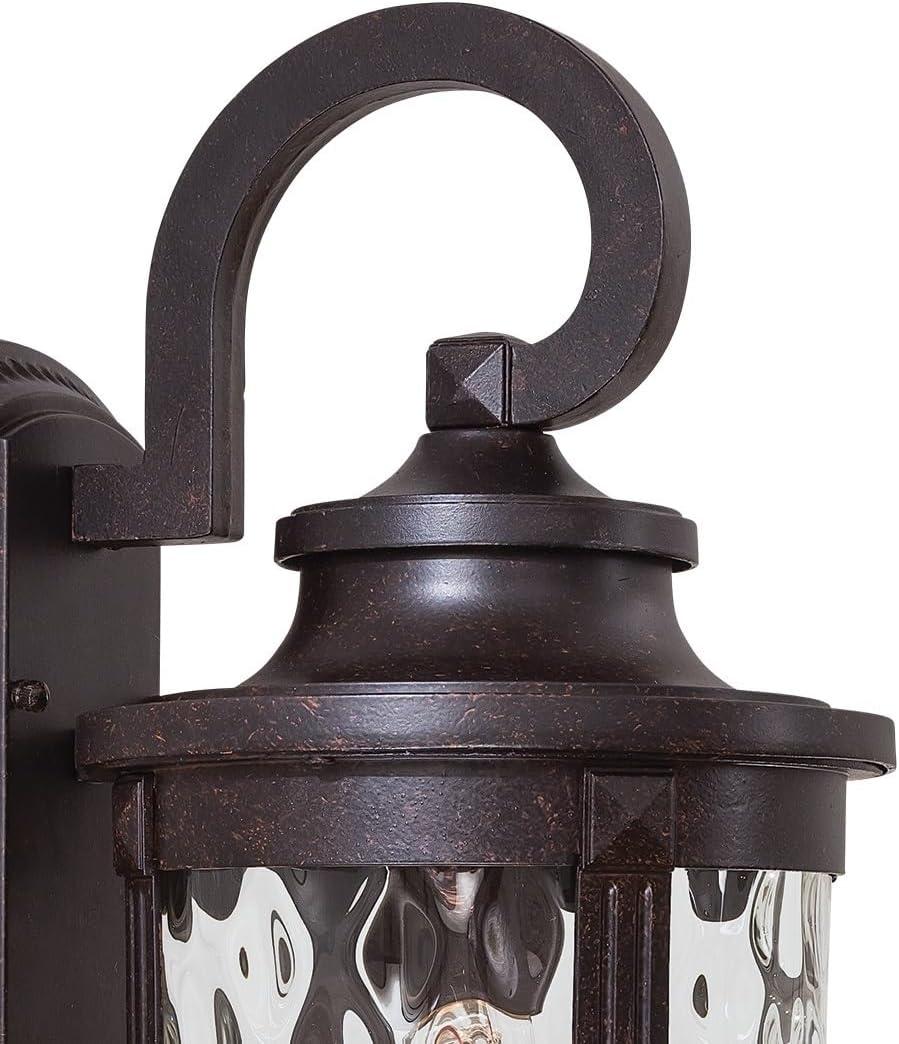 Minka Lavery Rustic Outdoor Wall Light Fixture Corona Bronze 16 1/4" Clear Hammered Glass for Post Exterior Deck Porch Yard Patio