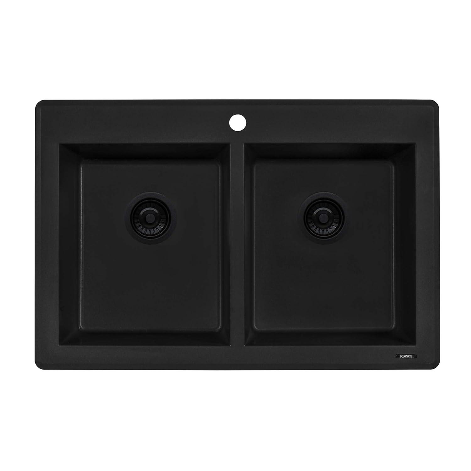 Ruvati 33 x 22 inch epiGranite Top-Mount Granite Composite Kitchen Sink