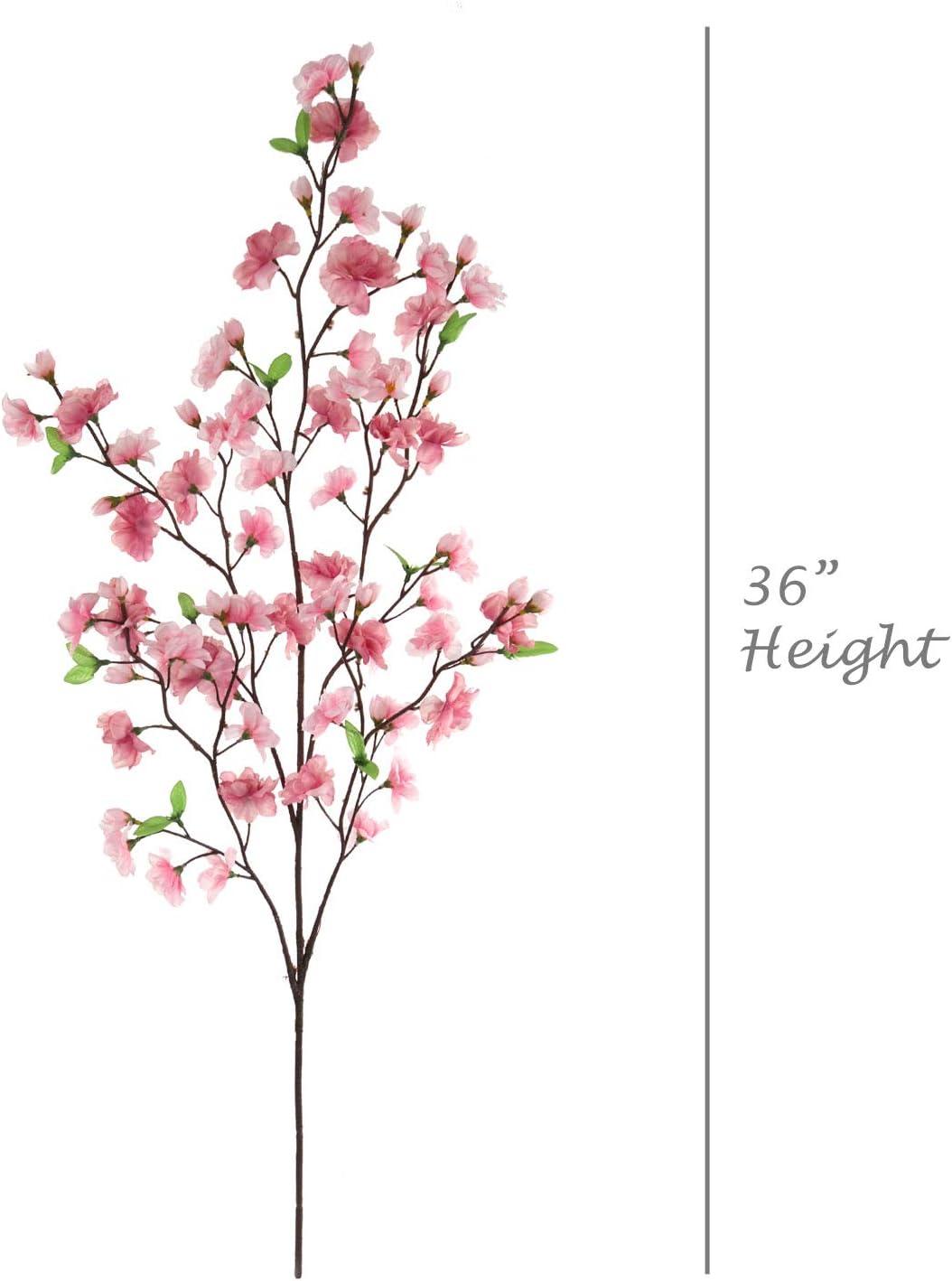 Cherry Blossom Artificial Flower Set of Four 36 Inch Blossom Branches LIGHT PINK