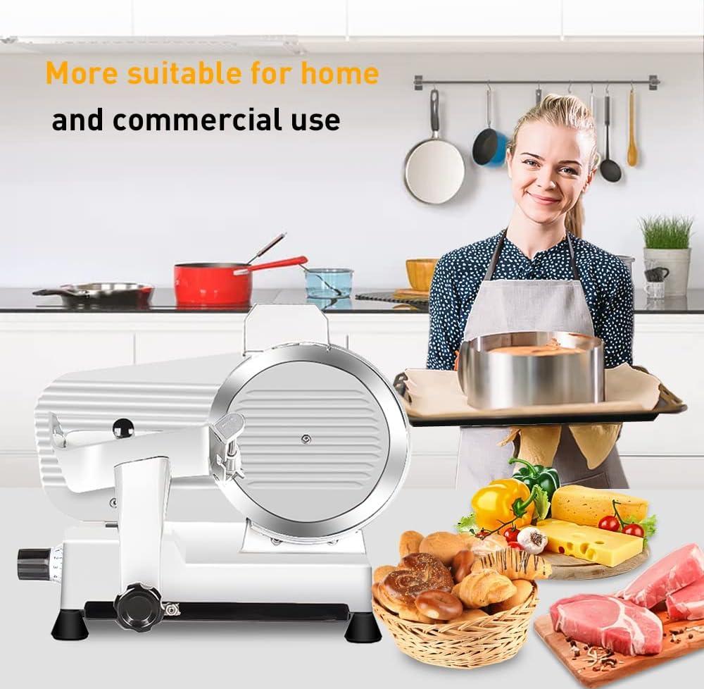 I00000 Vegetable slicers,Commercial Meat Slicer,340W Frozen Meat Cheese Deli Slicer,10 inch Electric Food Slicer,Easy to Clean,Low Noises, Home Use and for Commercial-Meat Slicer for Home