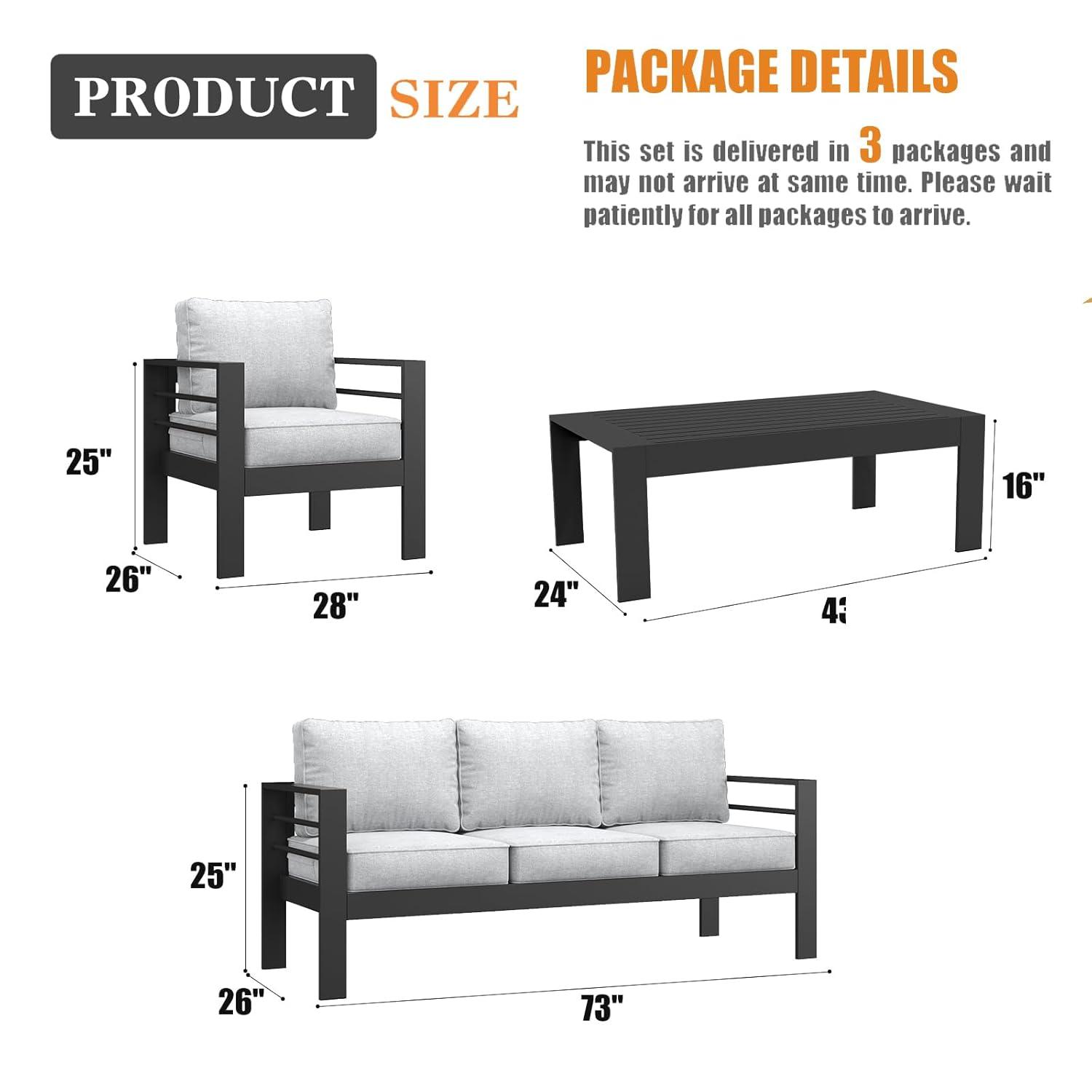 LayinSun Alturas Standalone Product 4 Piece Sofa Seating Group With Cushions