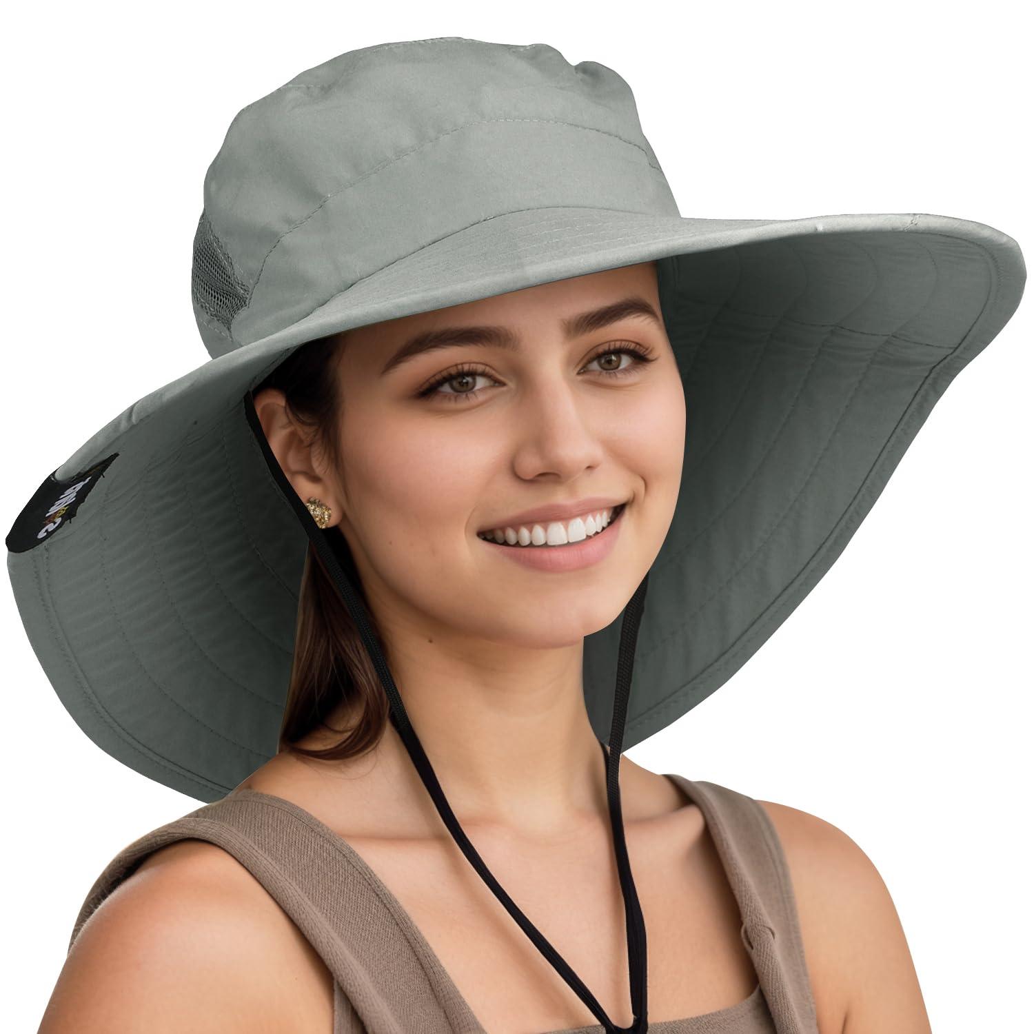 Solaris Unisex Wide Brim UV Sun Protection Hat for Adults, Suit for Outdoor Garden Hiking Safari Beach Travel, Gray