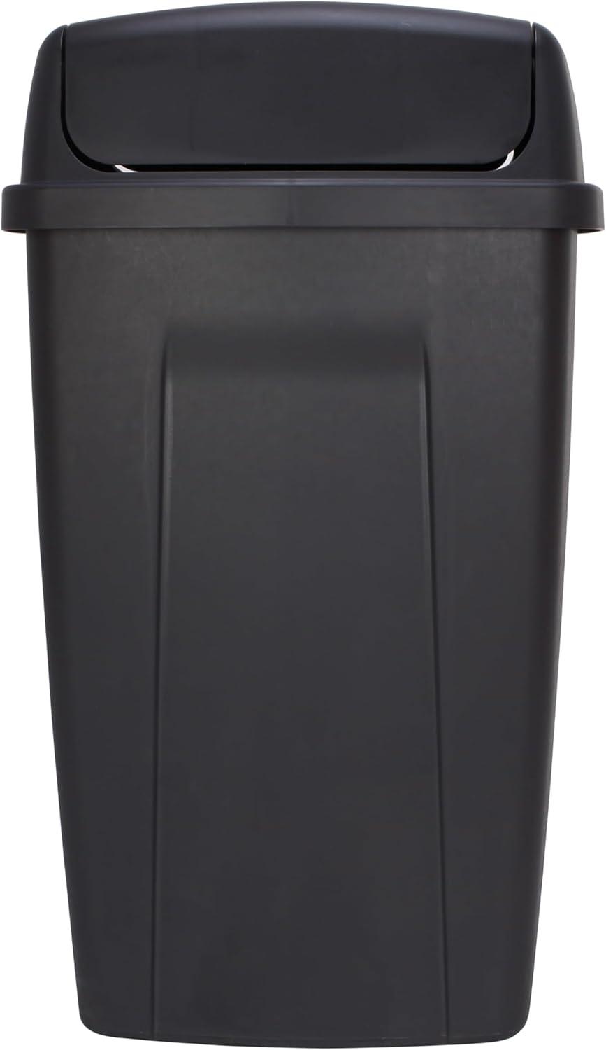 Mainstays 13 Gallon Trash Can, Plastic Swing Top Kitchen Garbage Trash Can, Black