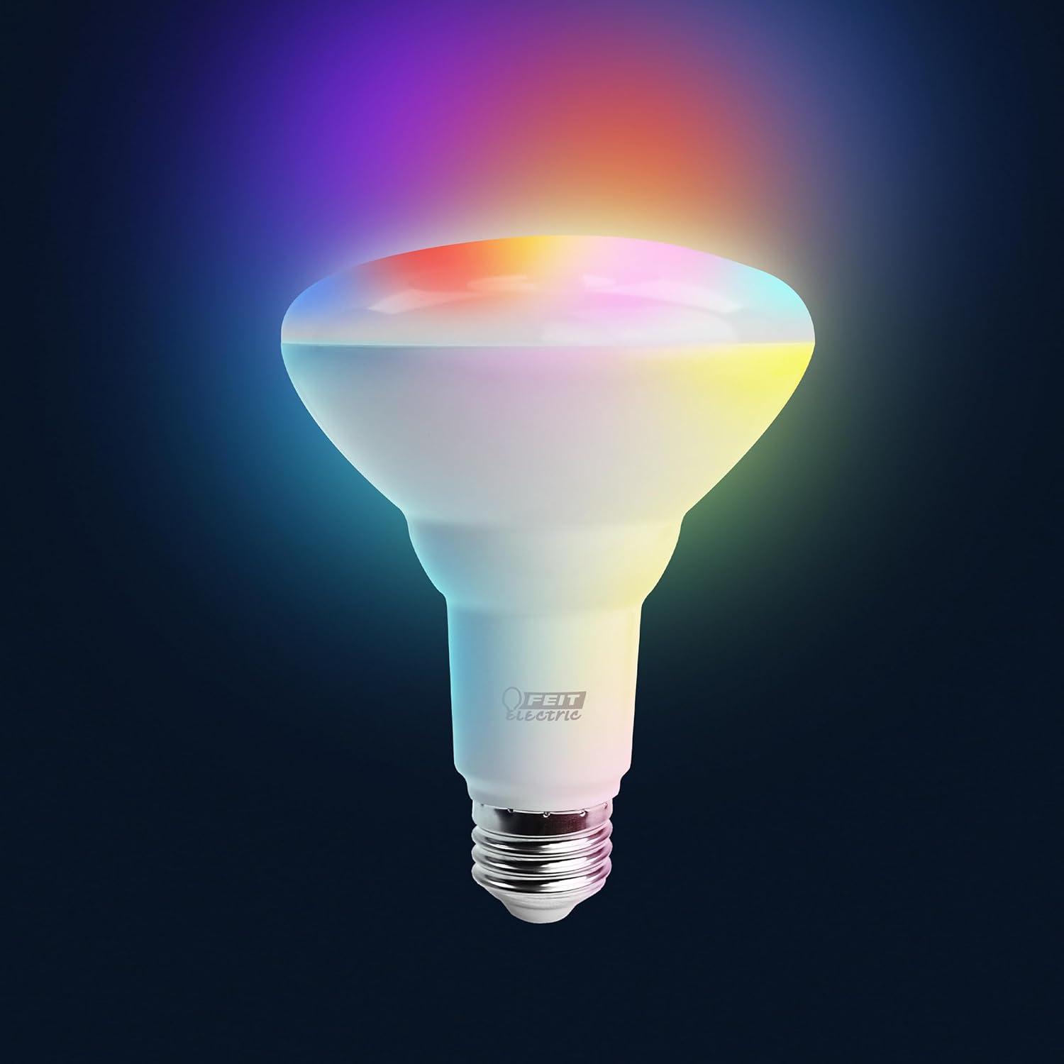Feit Electric Smart LED Bulb 65W Equivalent Full Color/Tunable White, BR30, Med E26 Base, Dimmable