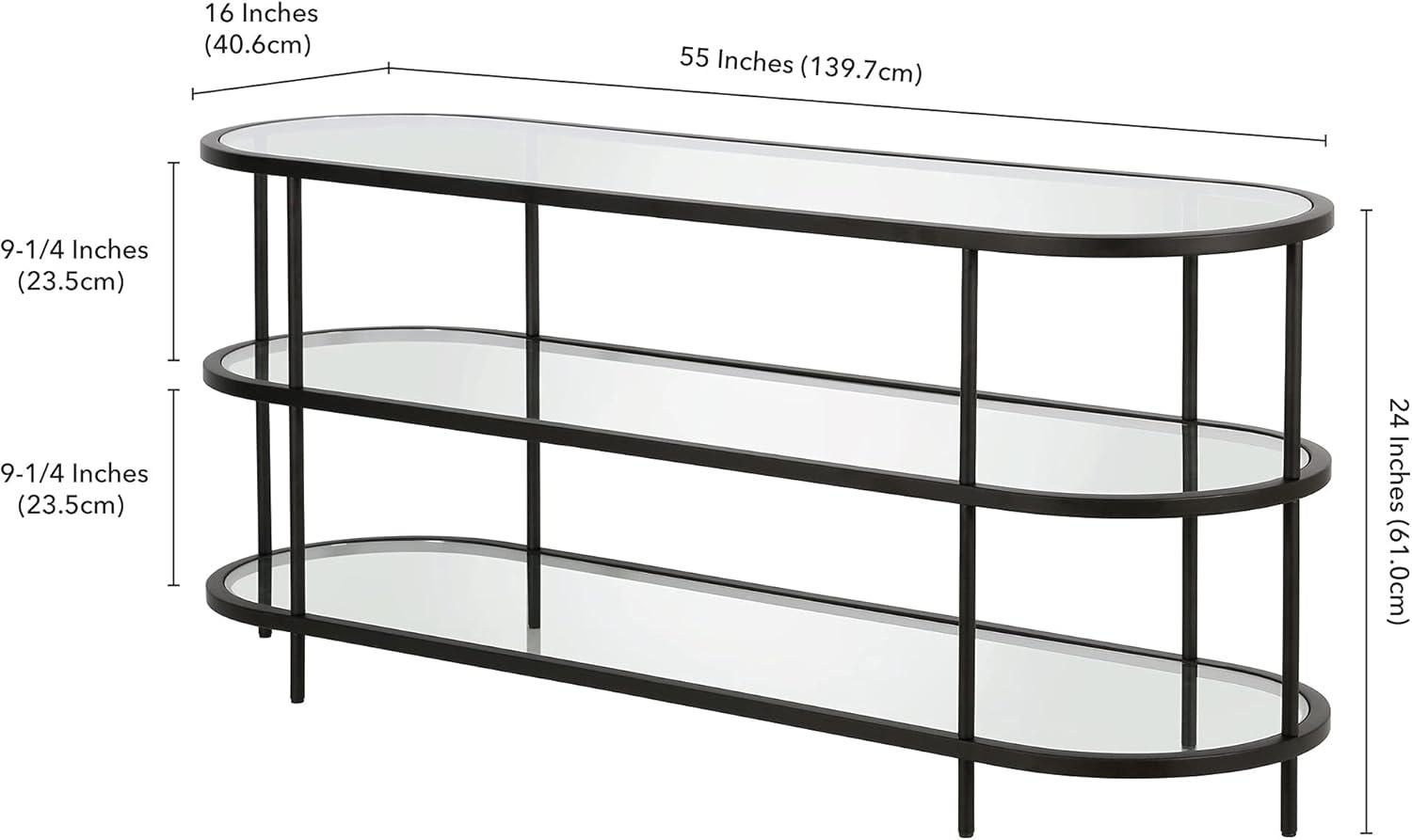 Black Bronze Oval TV Stand - Henn&Hart