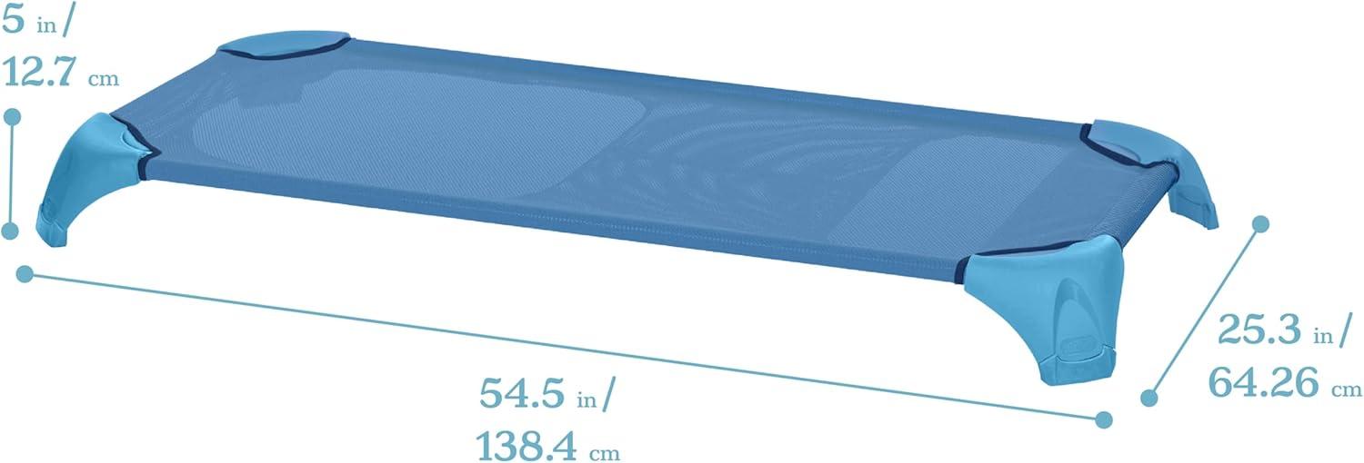 ECR4Kids ECR4Kids Stackable Kiddie Cot with Sheet, Classroom Furniture, Blue (Set of 6)