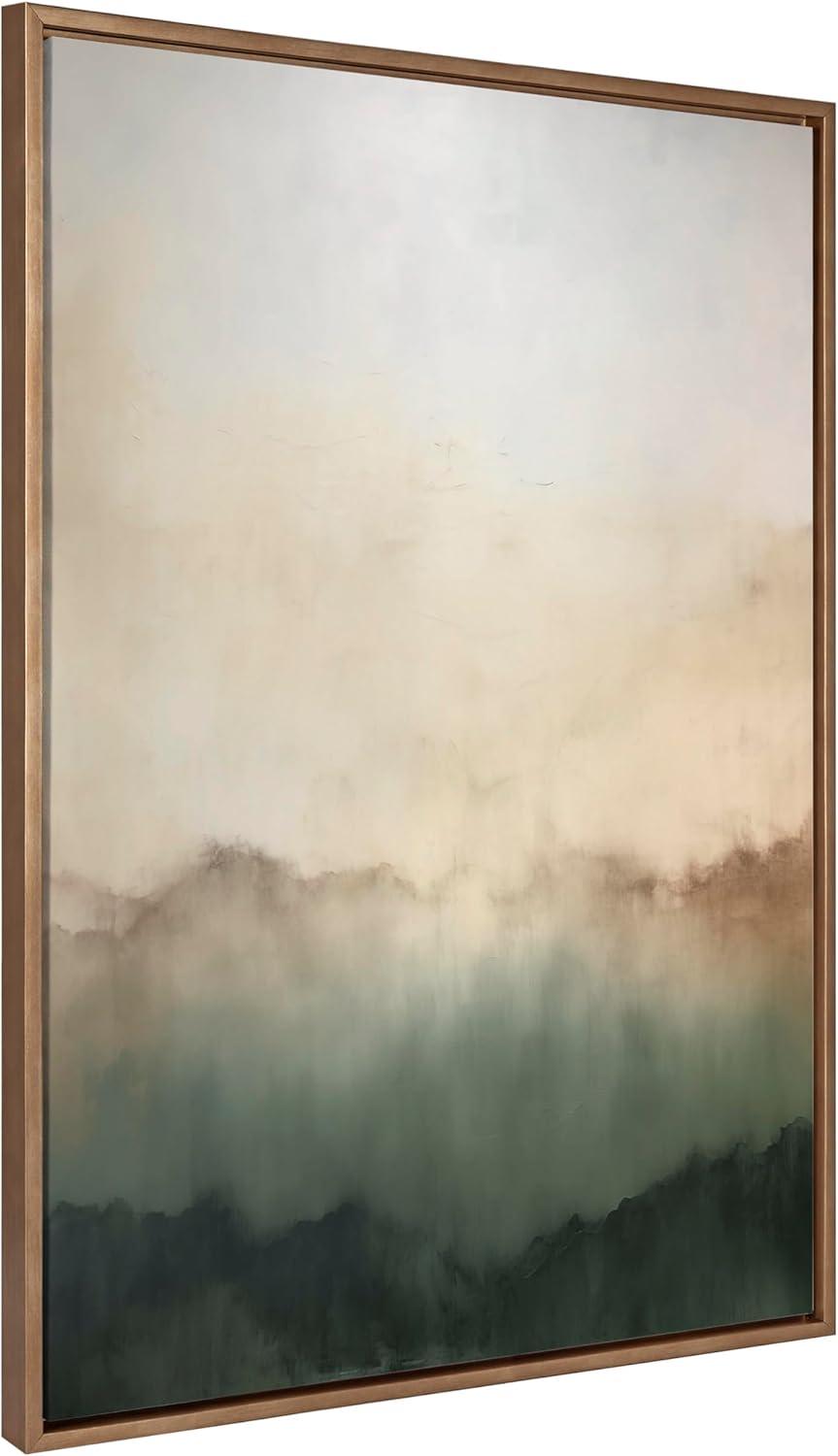 Kate & Laurel All Things Decor 31.5"x41.5" Sylvie Green Mountain Abstract I Framed Canvas by Amy Lighthall Gold