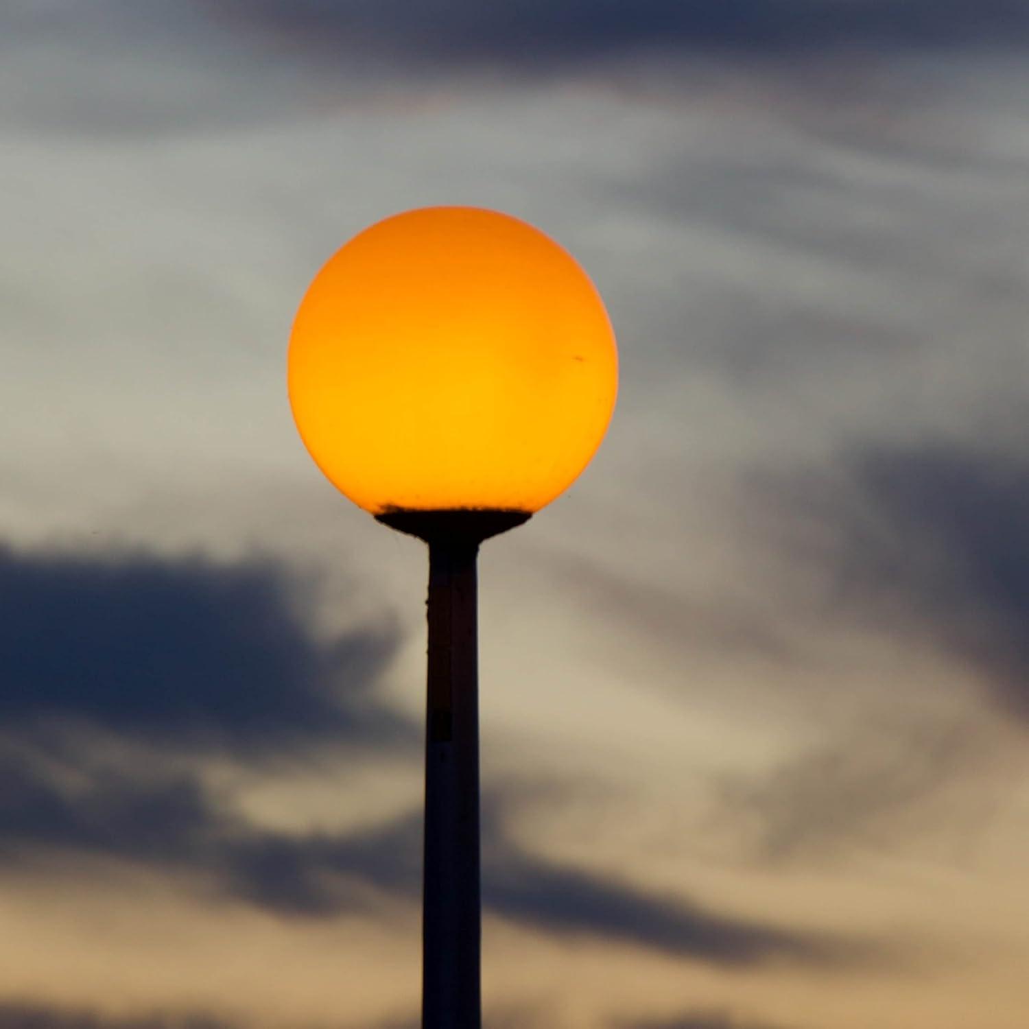 White Plastic Globe Outdoor Post Lantern with Acrylic Shade