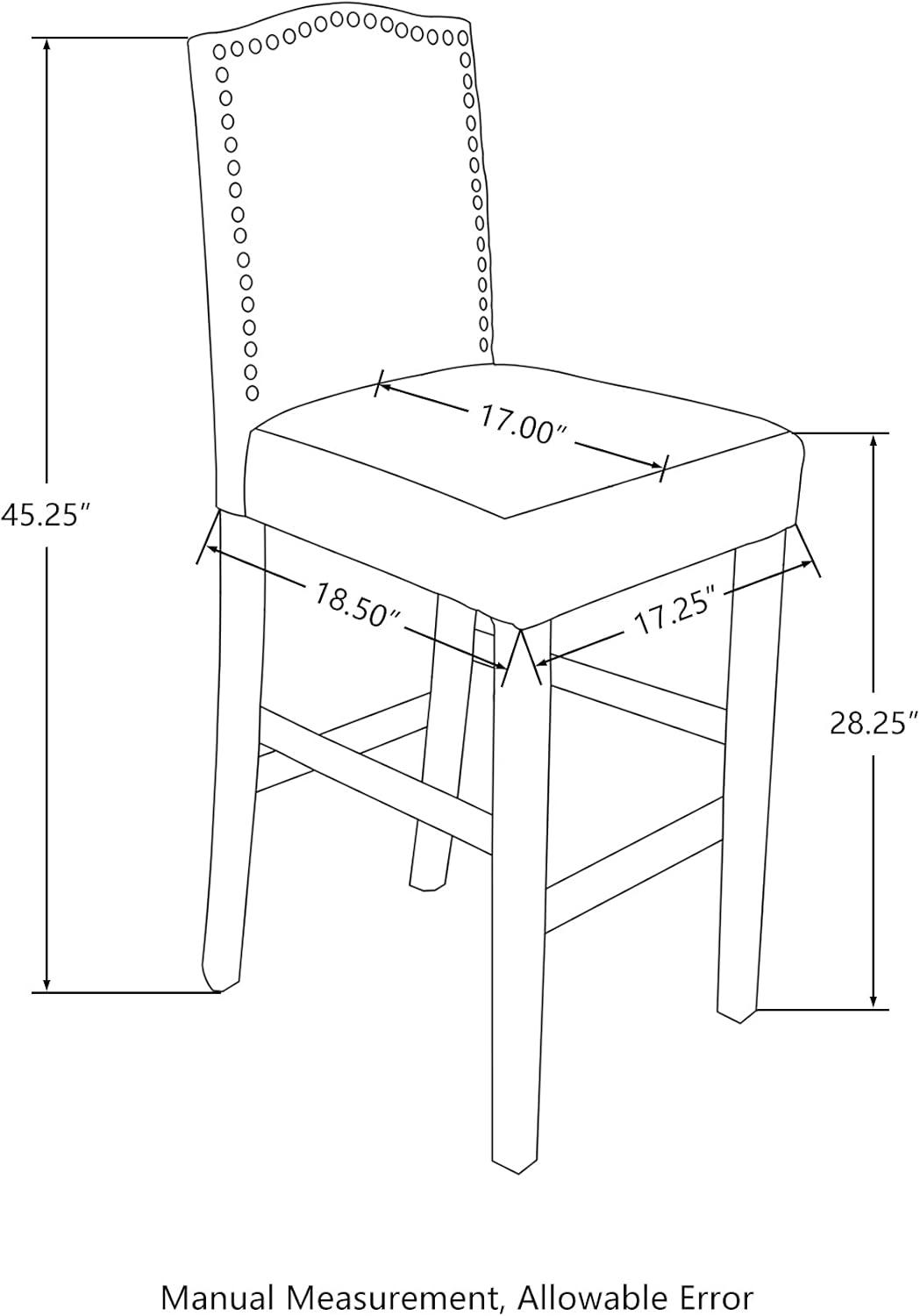 Set of 2 Upholstered PU Barstools with Studded Decor - Glitzhome