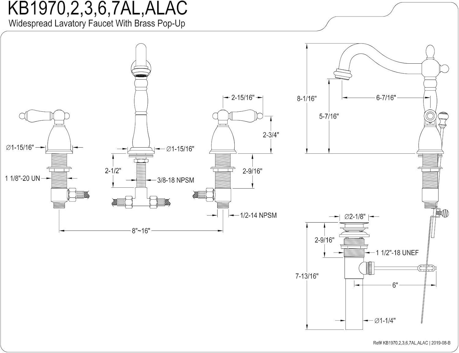 Heritage Widespread Bathroom Faucet with Drain Assembly