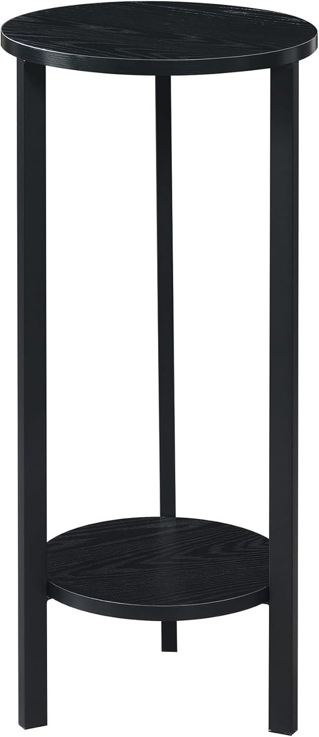 Bilot Graystone 31 inch 2 Tier Plant Stand, Black/Black