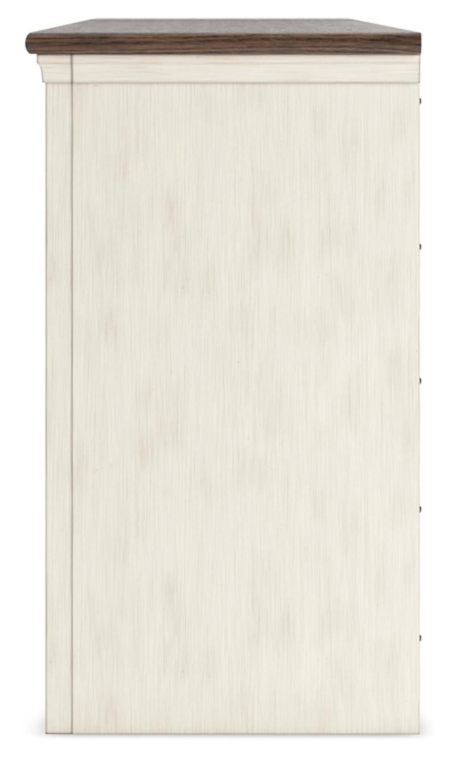 Signature Design by Ashley Bolanburg TV Stand for TVs up to 50" White: Mid-Century Modern Media Console with Cable Management