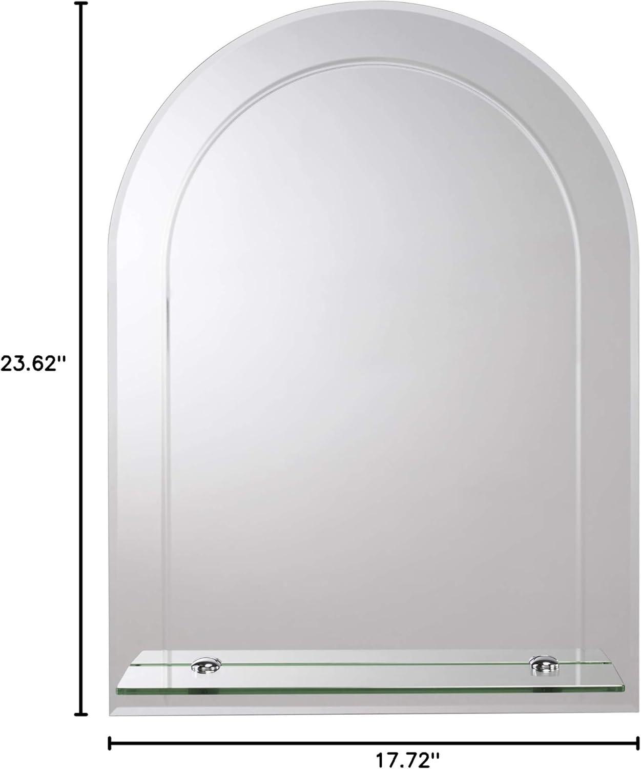 Croydex Fairfield Easy Install, Arch Bathroom Mirror with Single Shelf