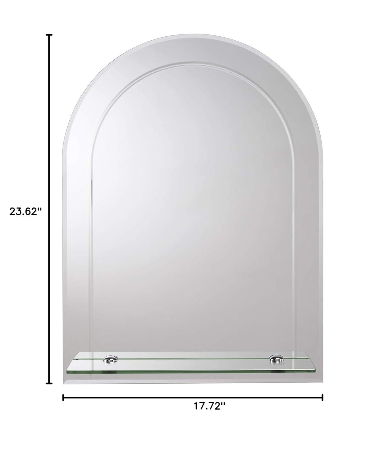 Croydex Fairfield Easy Install, Arch Bathroom Mirror with Single Shelf
