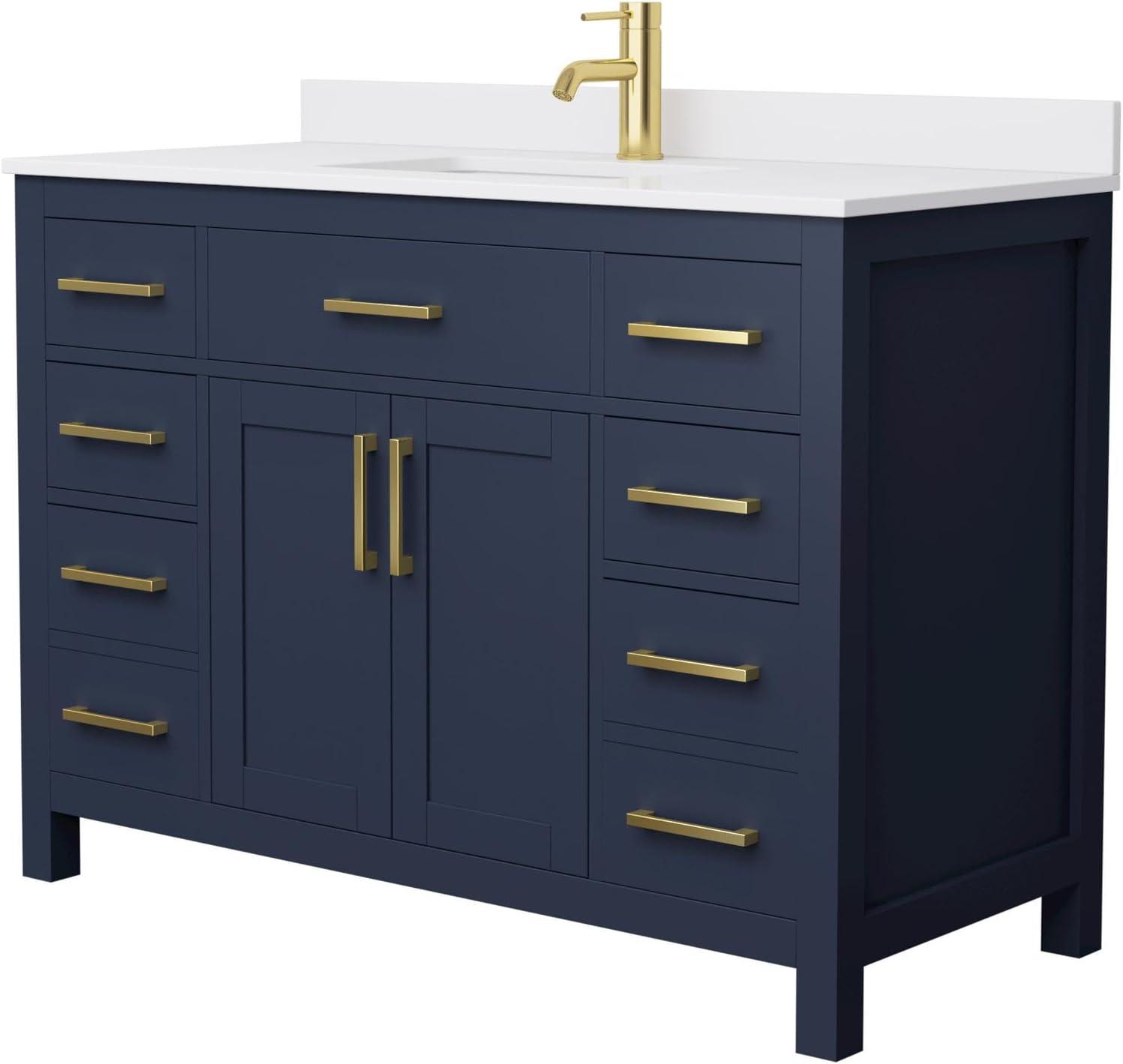 Beckett 48" Freestanding Single Bathroom Vanity with Cultured Marble Top