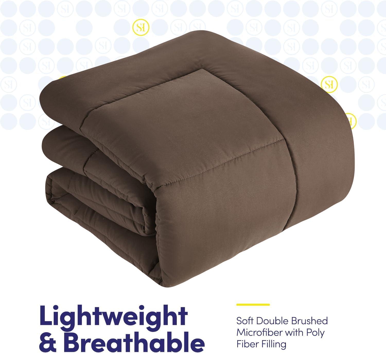 Sweet Home Collection All Season Bed-in-A-Bag 5pc/7pc Solid Color Comforter & Sheet Set Ultra Soft Bedding by Sweet Home Collection