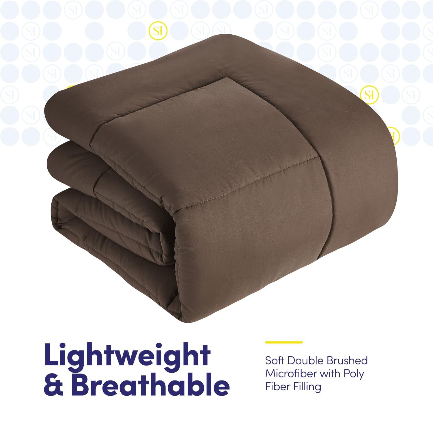 Sweet Home Collection All Season Bed-in-A-Bag 5pc/7pc Solid Color Comforter & Sheet Set Ultra Soft Bedding by Sweet Home Collection