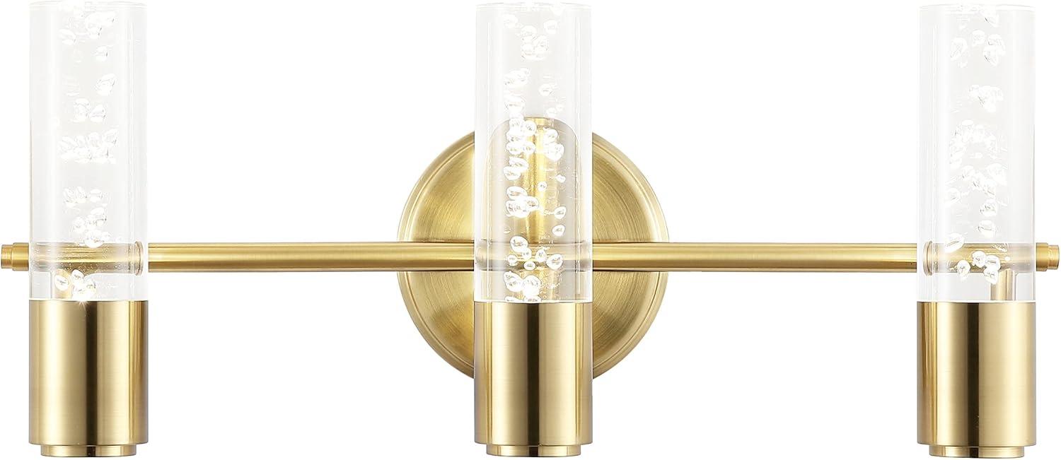 JONATHAN Y Bolha 18" 3-Light Minimalist Modern Bubble Acrylic/Iron Integrated LED Vanity Light, Black