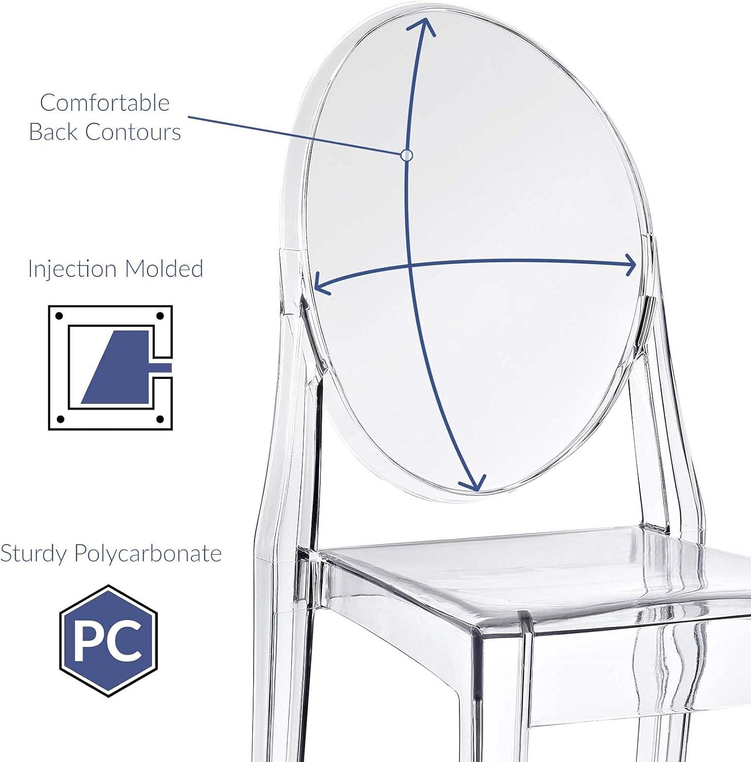 Modway Casper Modern Acrylic Stacking Four Dining Armchairs