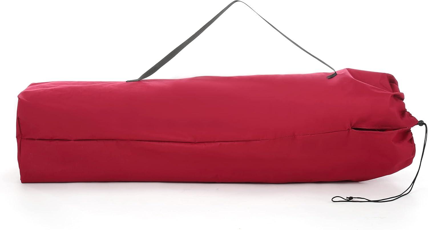 ARROWHEAD OUTDOOR Oversized Heavy-Duty Club Folding Camping Chair w/ External Pocket, Cup Holder, Portable, Padded, Moon, Round, Saucer, Supports 330lbs, Carrying Bag, USA-Based Support (Burgundy Red)