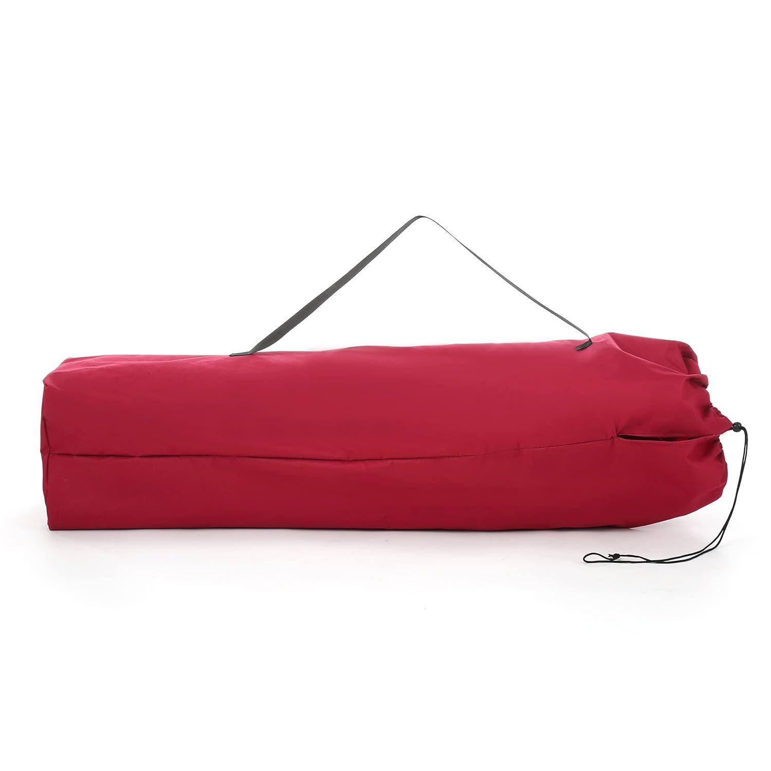 ARROWHEAD OUTDOOR Oversized Heavy-Duty Club Folding Camping Chair w/ External Pocket, Cup Holder, Portable, Padded, Moon, Round, Saucer, Supports 330lbs, Carrying Bag, USA-Based Support (Burgundy Red)