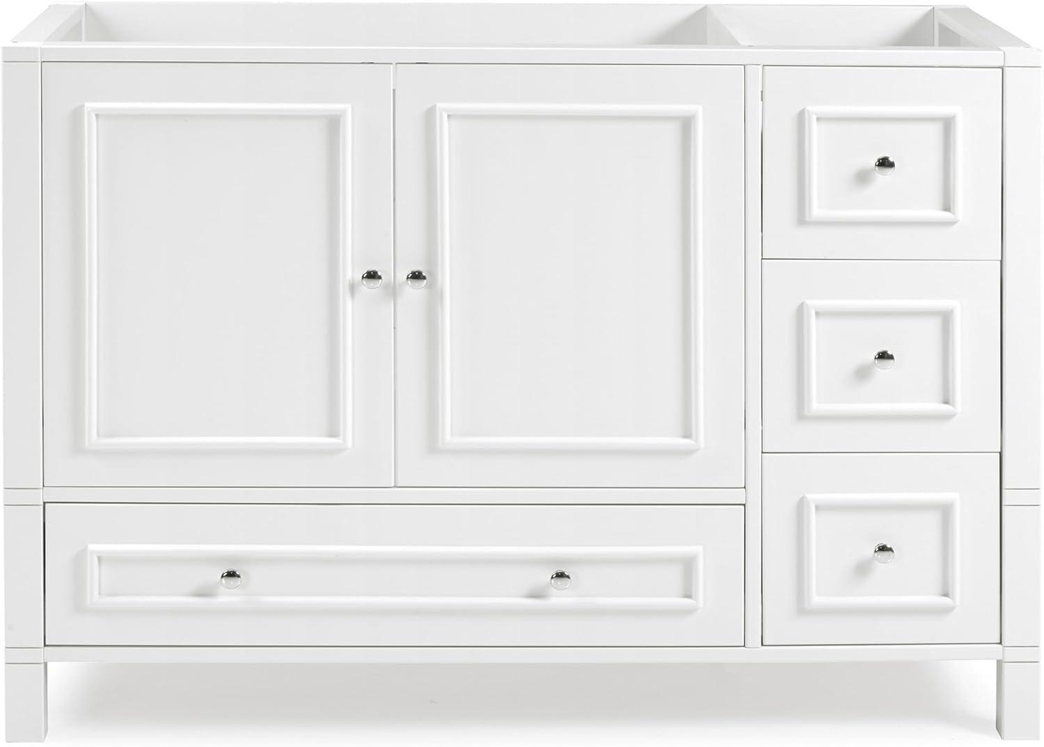 Williamsburg 48 Inch Bathroom Vanity, Freestanding Cabinet Without Sink, Large Wood Vanity with Soft-Close Doors