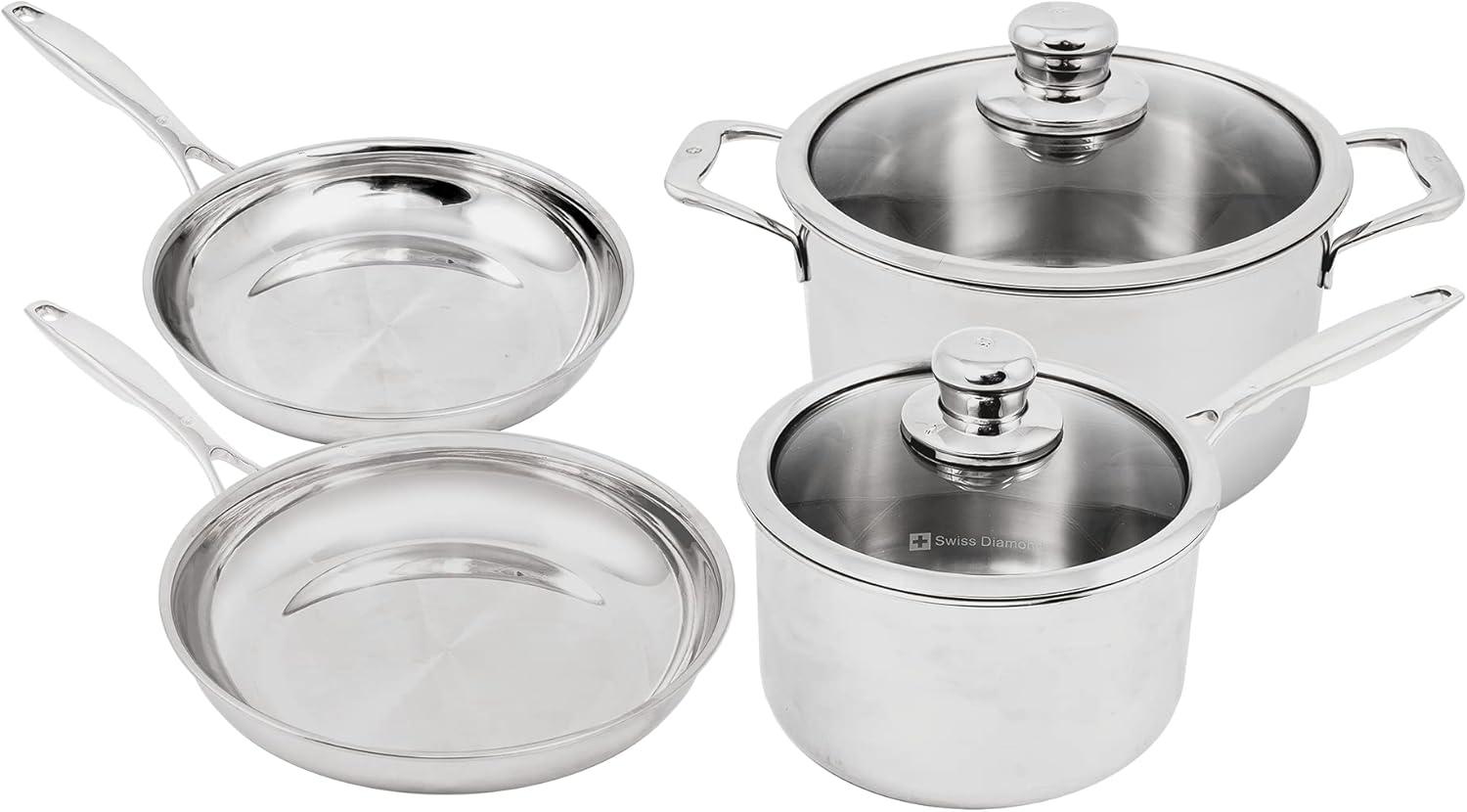 Swiss Diamond 5-Ply Stainless Steel 6-Piece Cookware Set