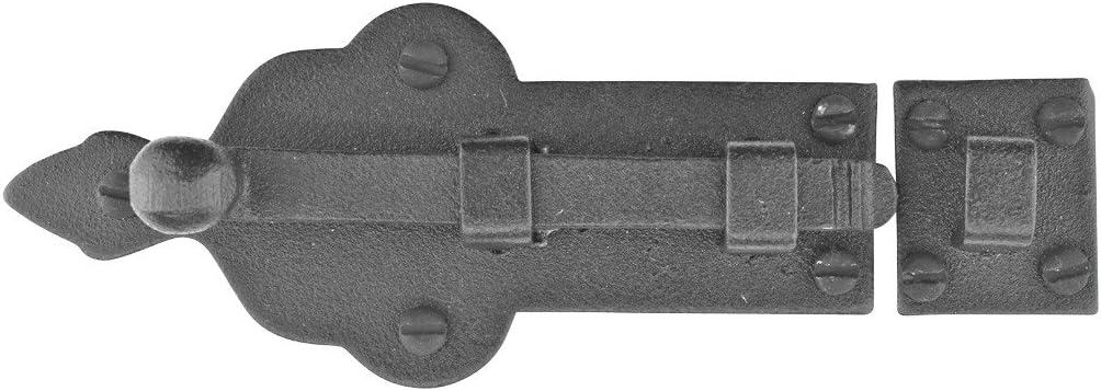 Black Wrought Iron Slide Bolt Latch for Doors and Cabinets