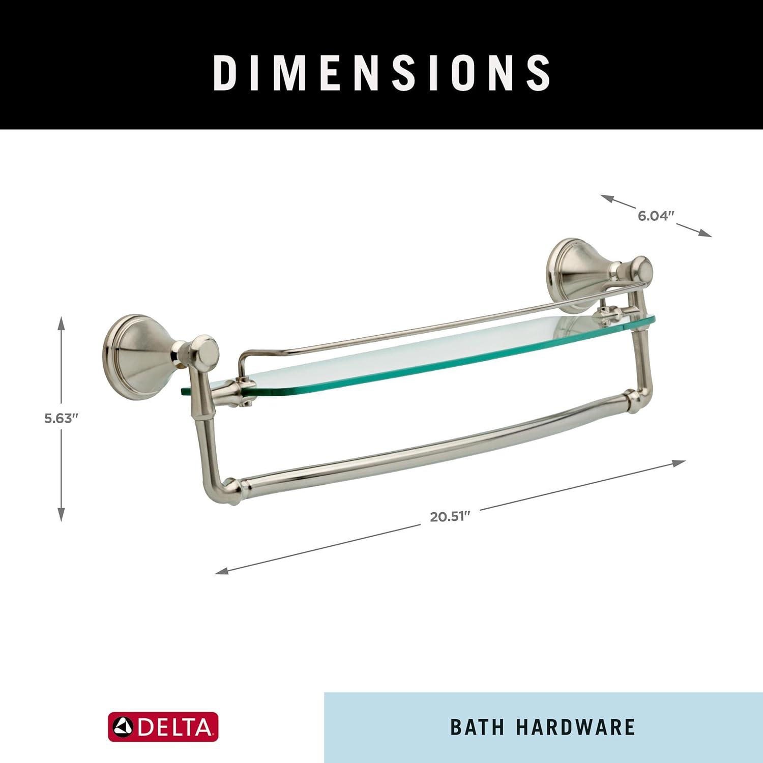 Delta Cassidy 18 in. Glass Shelf with Towel Bar