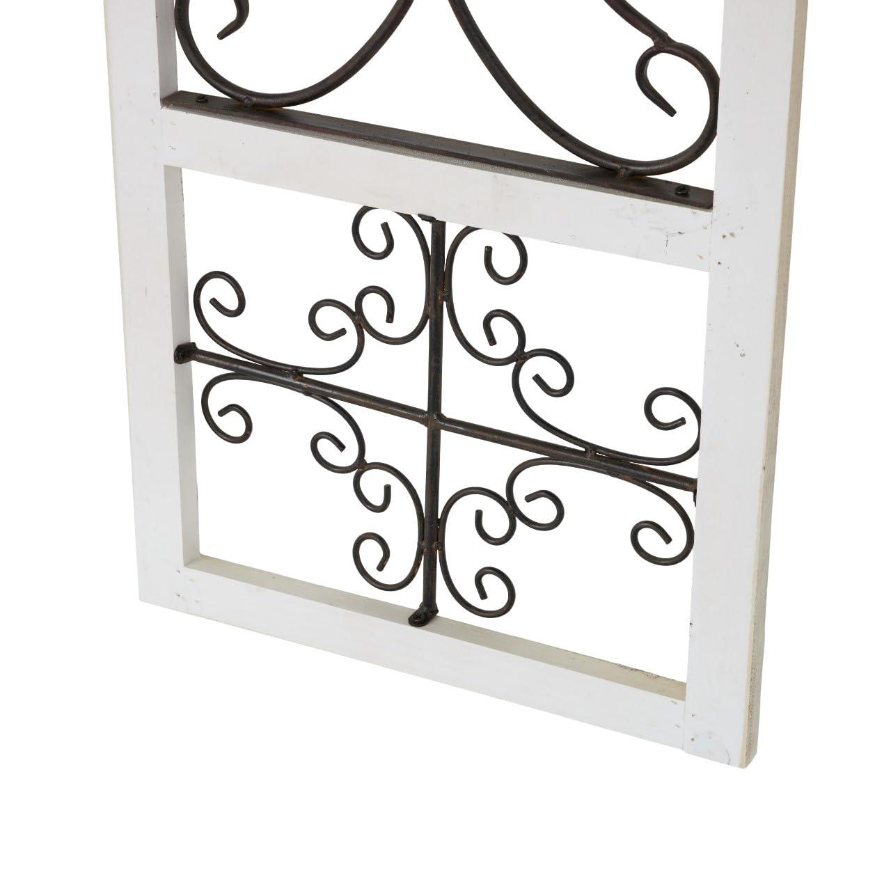 DecMode Decoración de Pared de Metal y Madera Inspirada en Puertas Arqueadas Rústicas 72" de Alto x 19 de Largo, Acabado en Marrón Desgastado con Carácter Orgánico