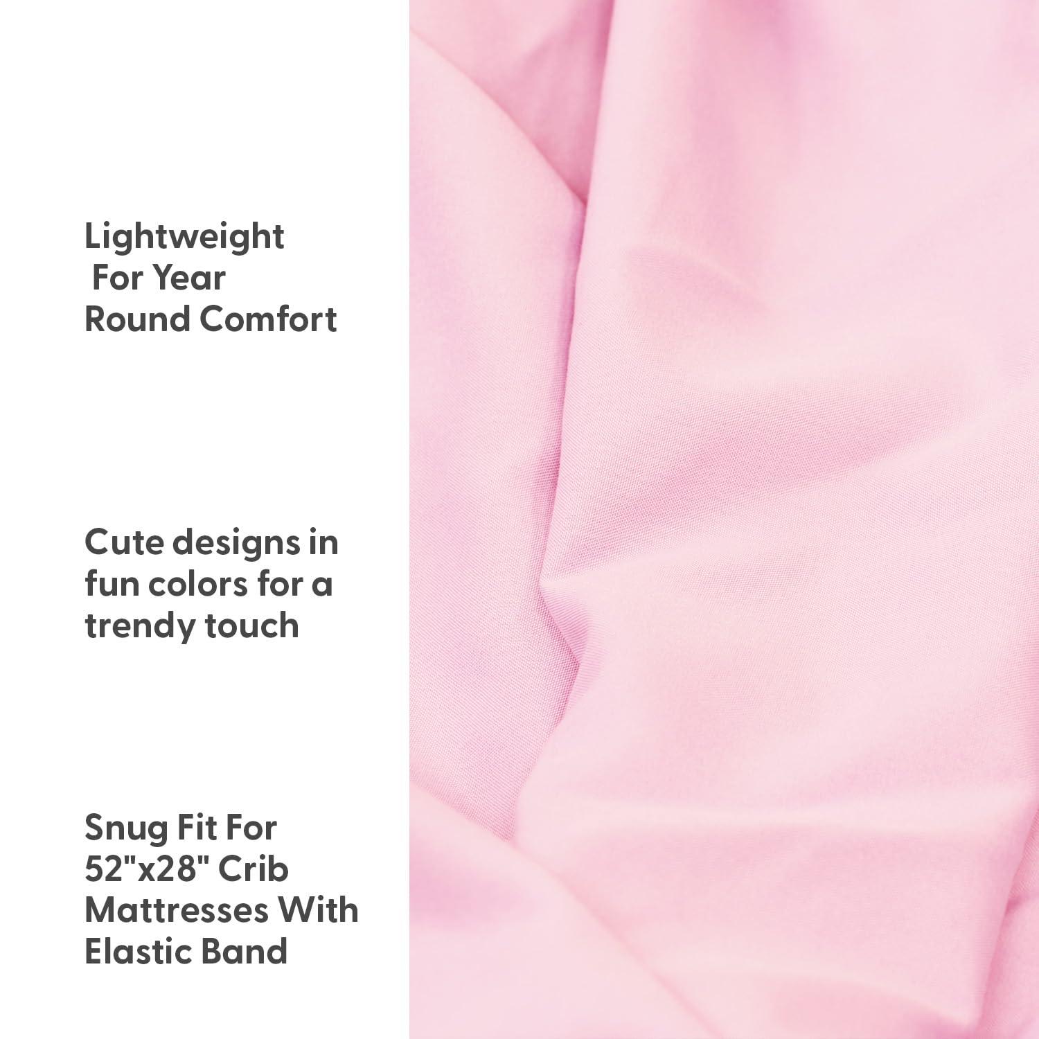 The Peanutshell Pink Butterfly 4-Pack Crib Fitted Sheet Set in Pink/White