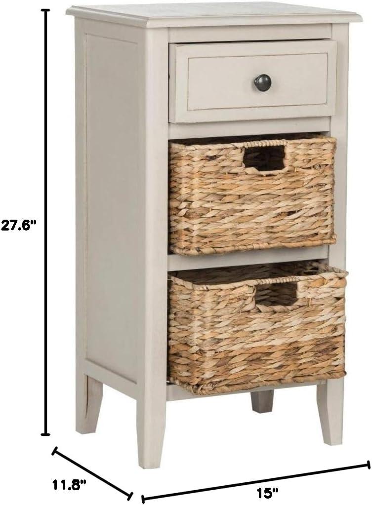 Everly Drawer Side Table - Vintage Grey - Safavieh.