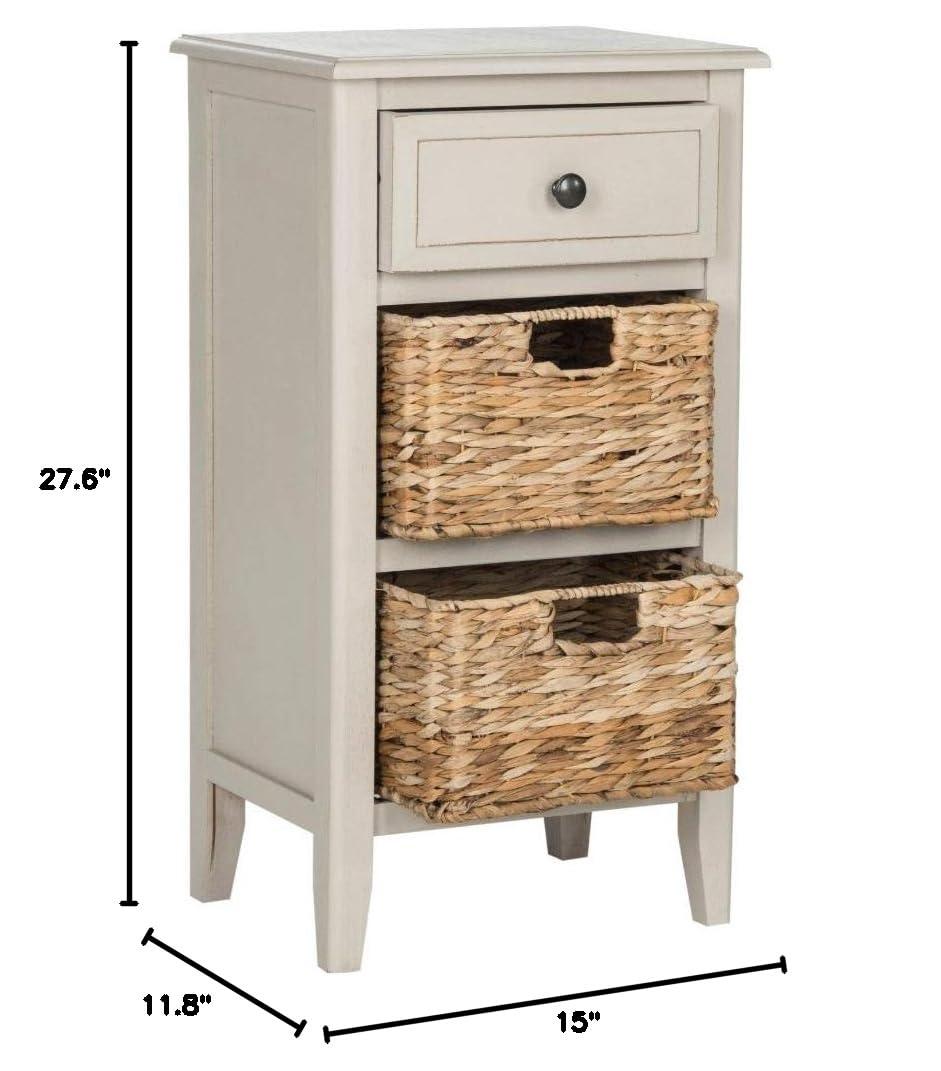 Everly Drawer Side Table - AMH5743D - Vintage Grey - Safavieh Couture