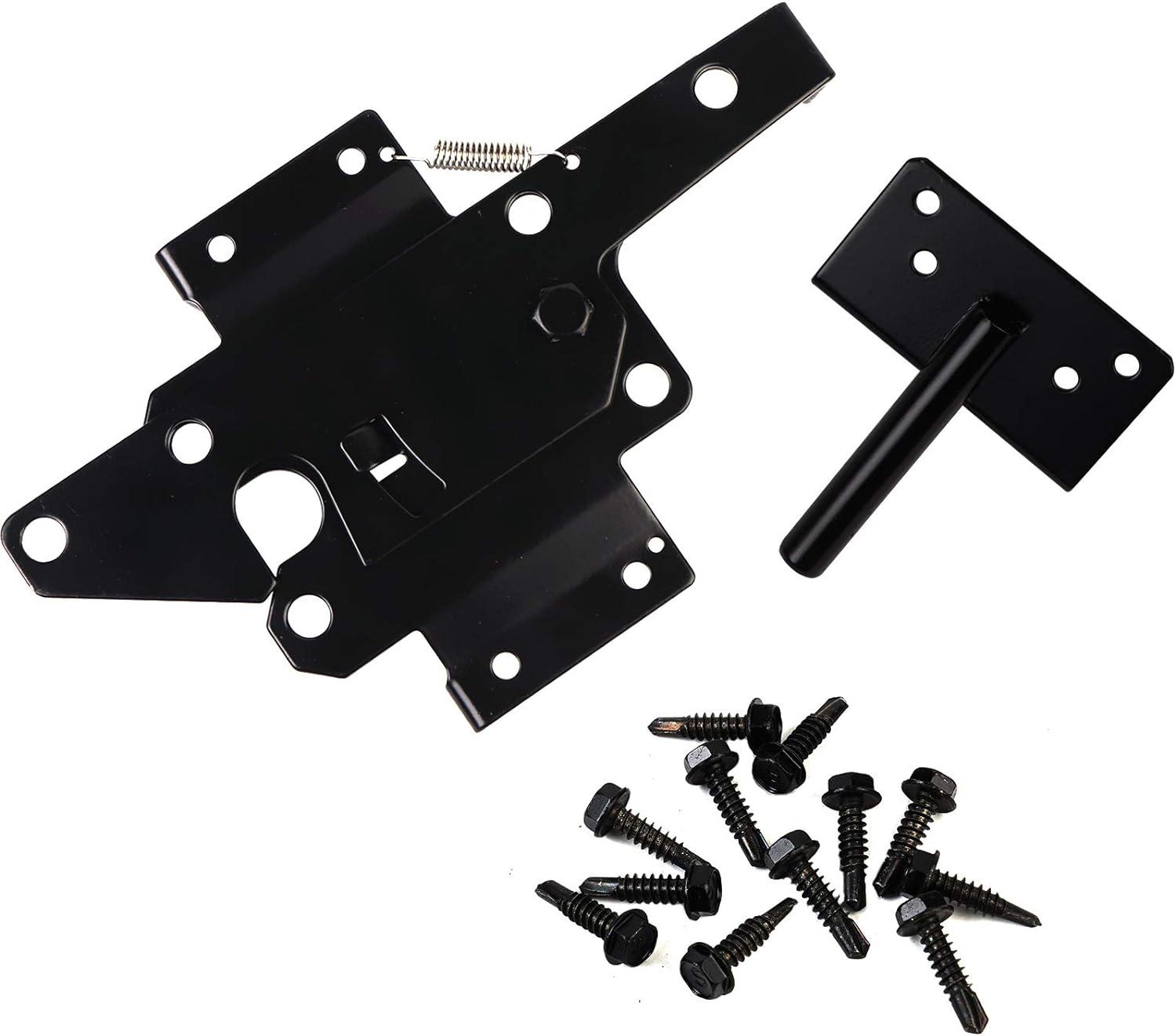 Heavy Duty Black Steel Automatic Gate Latch for Wood and Vinyl Fences